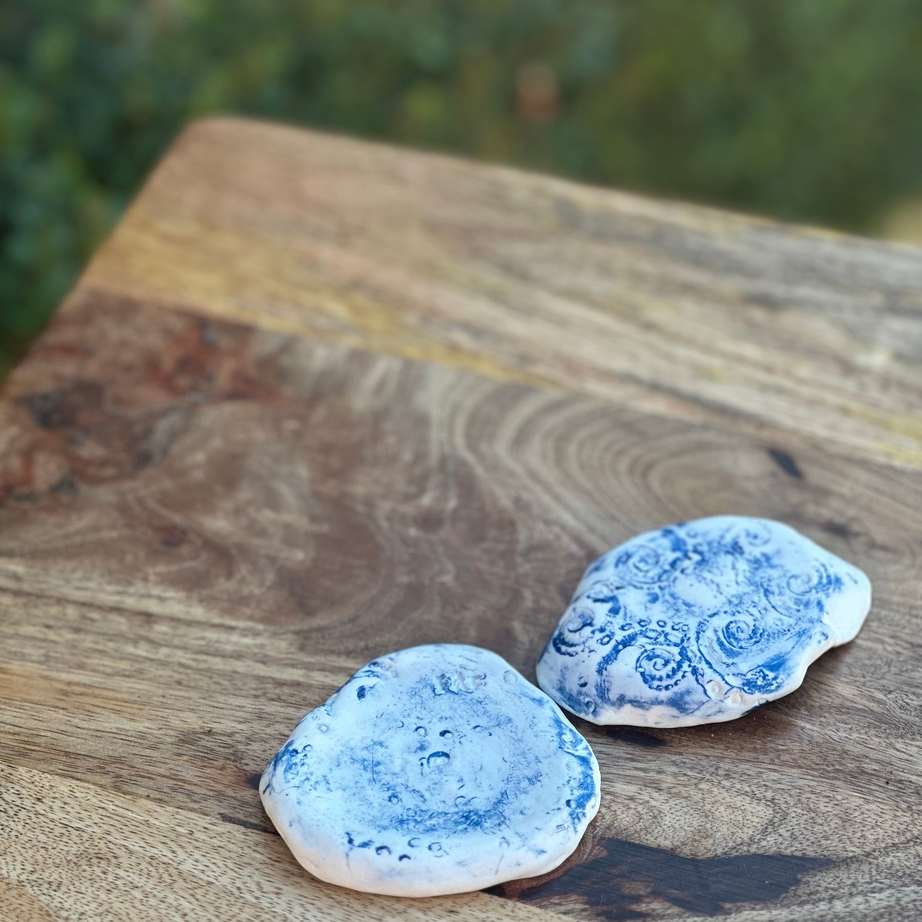 Porcelain Ring Dishes - Shell Seekers - Blue