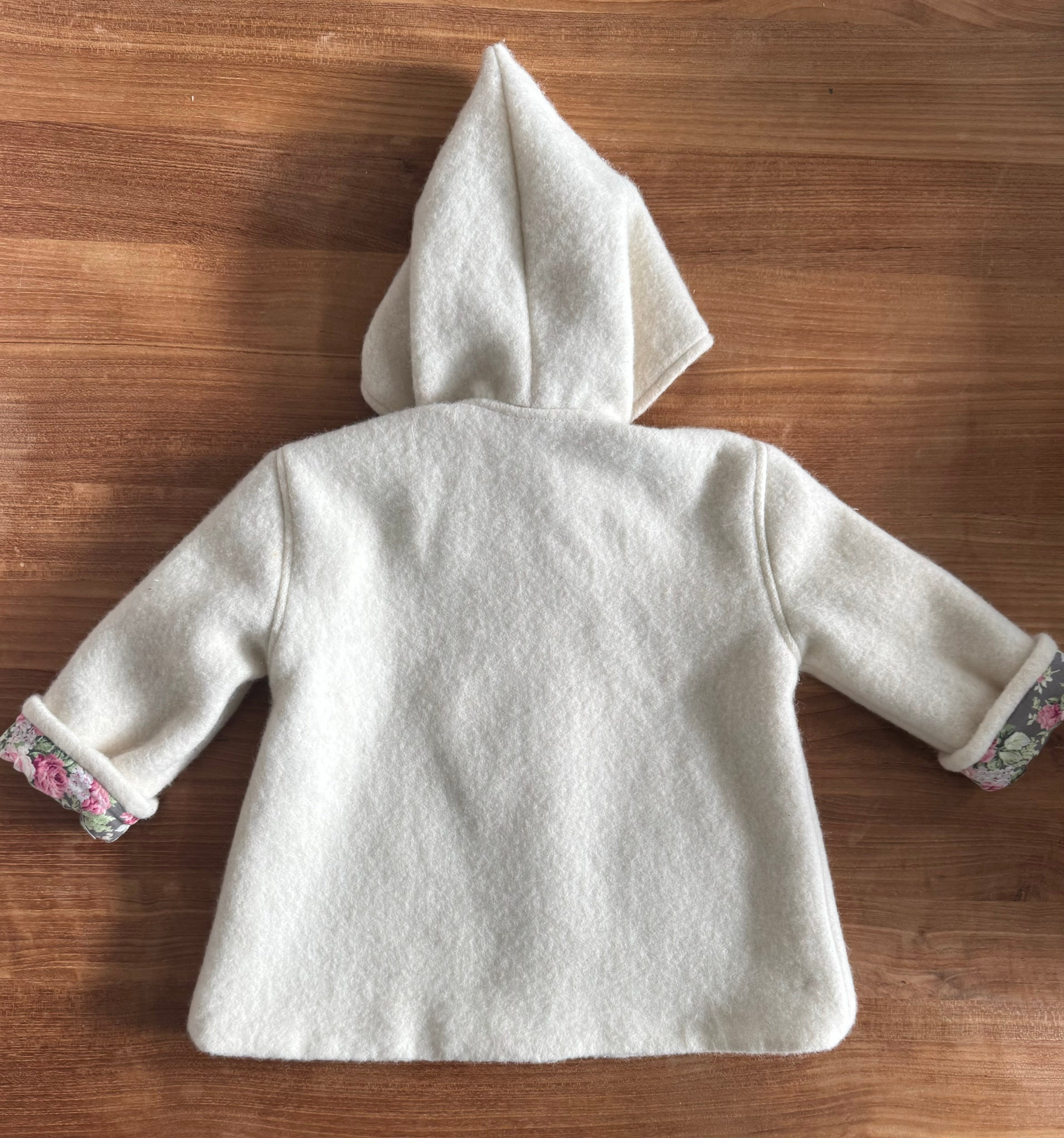 Woolen Girls Blanket Coat with Hand Embroidery