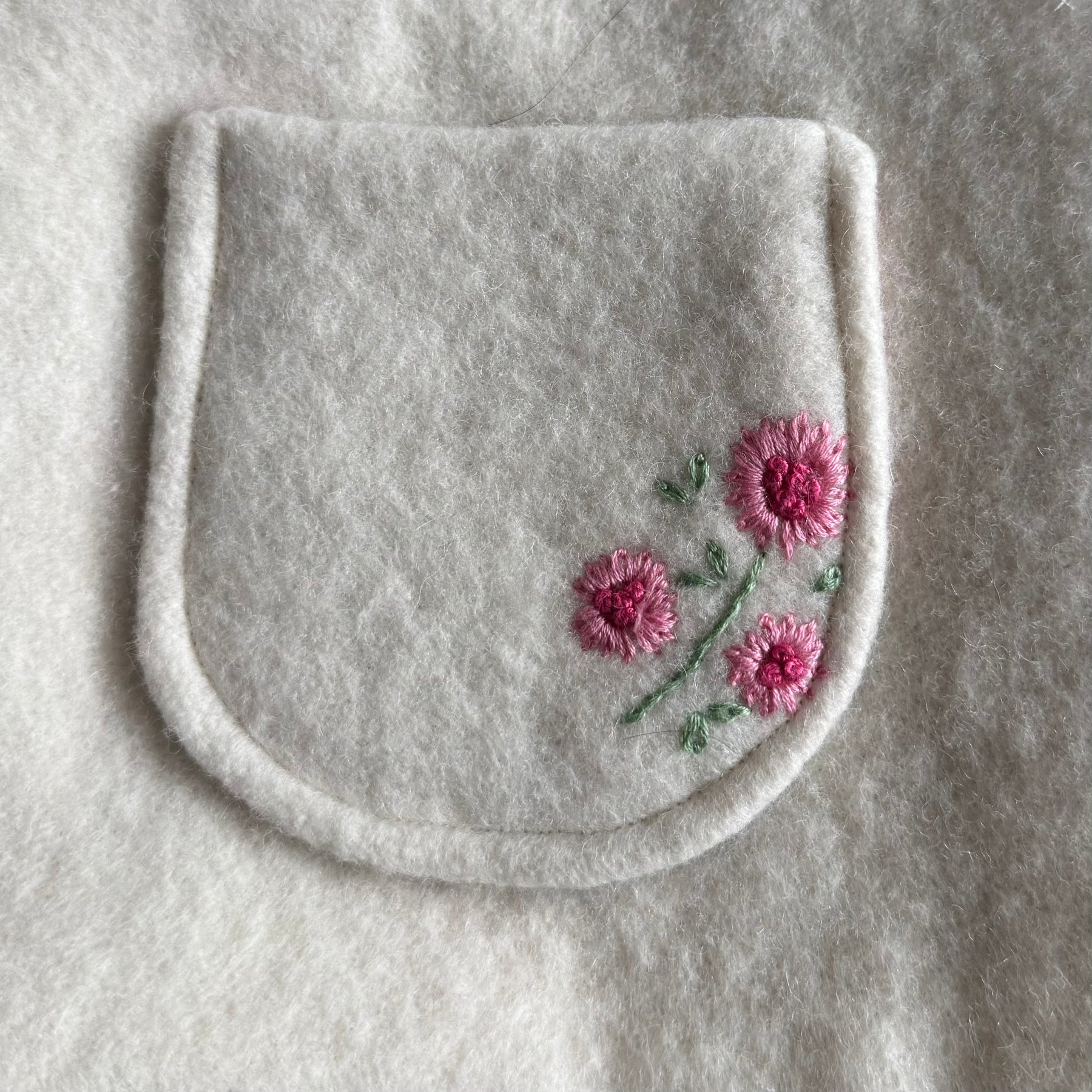 Woolen Girls Blanket Coat with Hand Embroidery