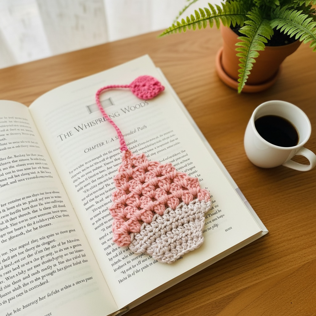 Crochet Cupcake Bookmark – Handmade Bookmark – Gift for Book Lovers – Teacher Present
