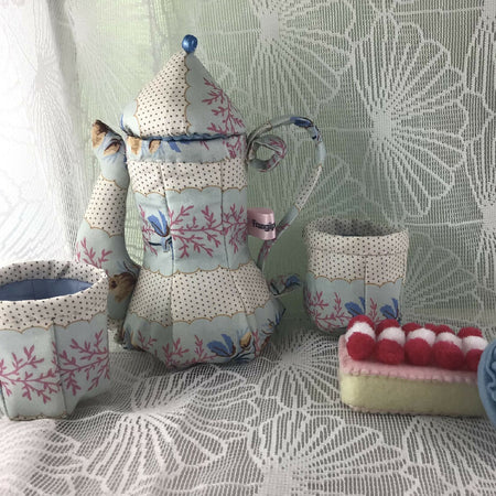 Tall Fabric Teapot Bridgerton design