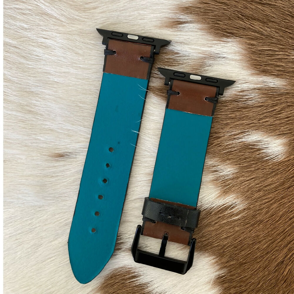 Leather Apple Watch band - serape