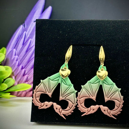 Romantic Forest Dragon Heart Earrings