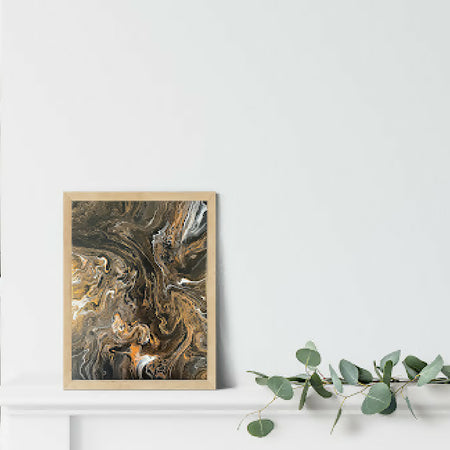 Abstract Black and Gold Marble Wall Art