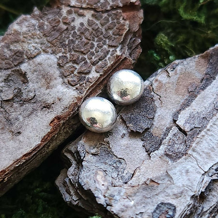 Recycled sterling silver studs 'silver pearls'