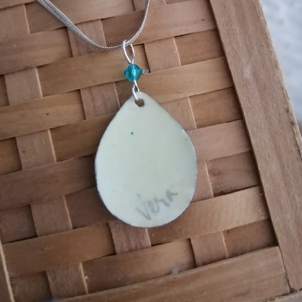 Traditional Blue Band Drop Goose Eggshell Pendant