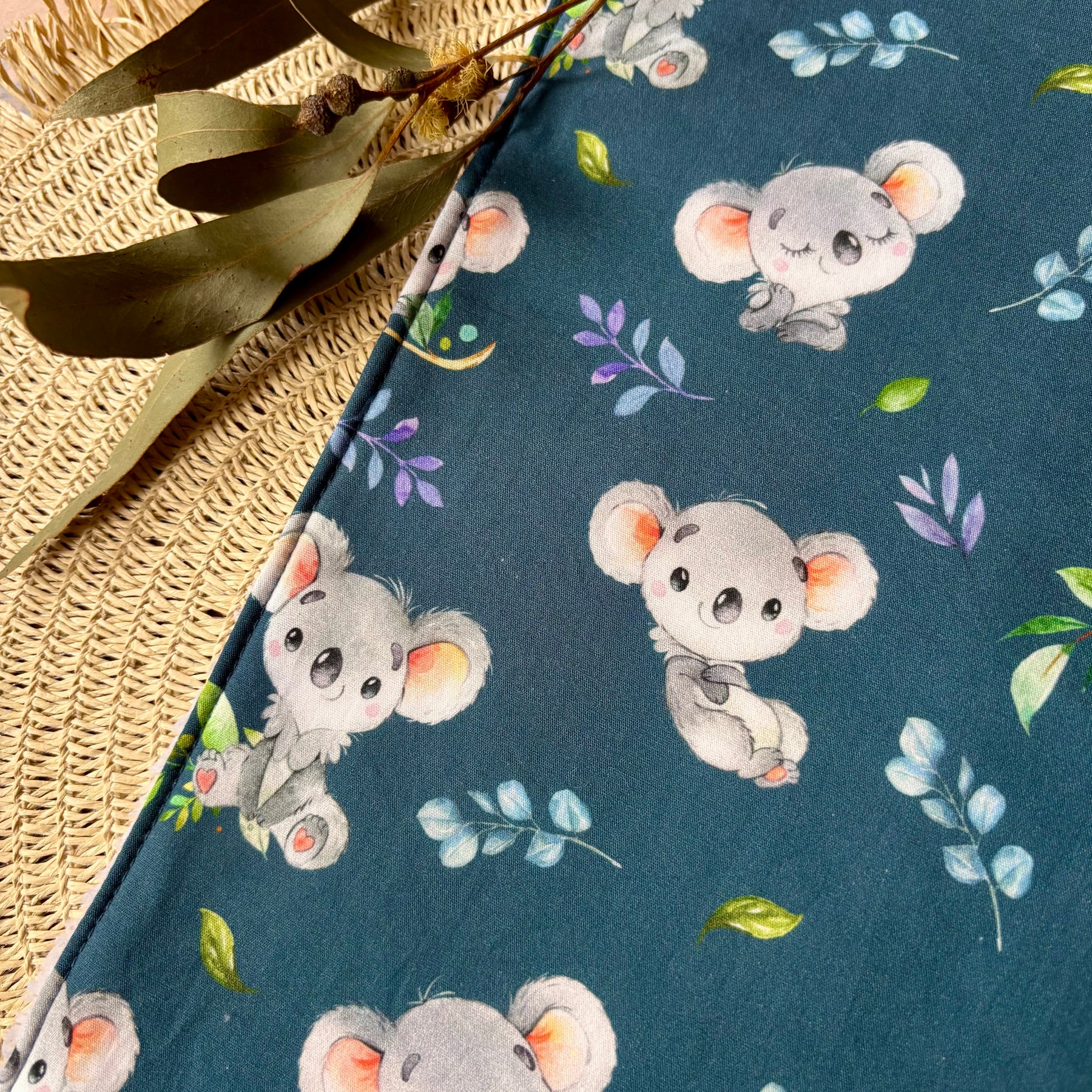 Baby Bib and Burp Cloth Set | Happy Koalas | Ready to Ship