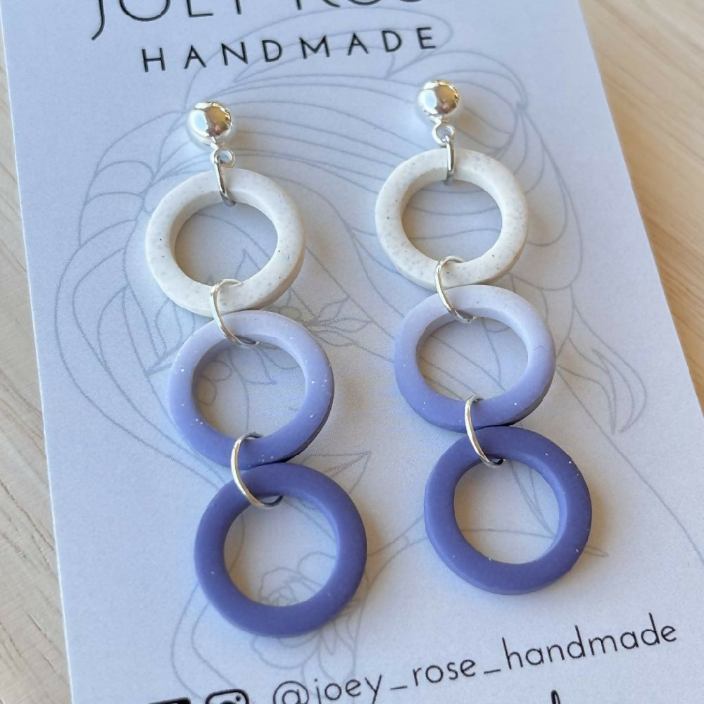 Bronwyn Earring Polymer Clay Earrings Purple Cream 4