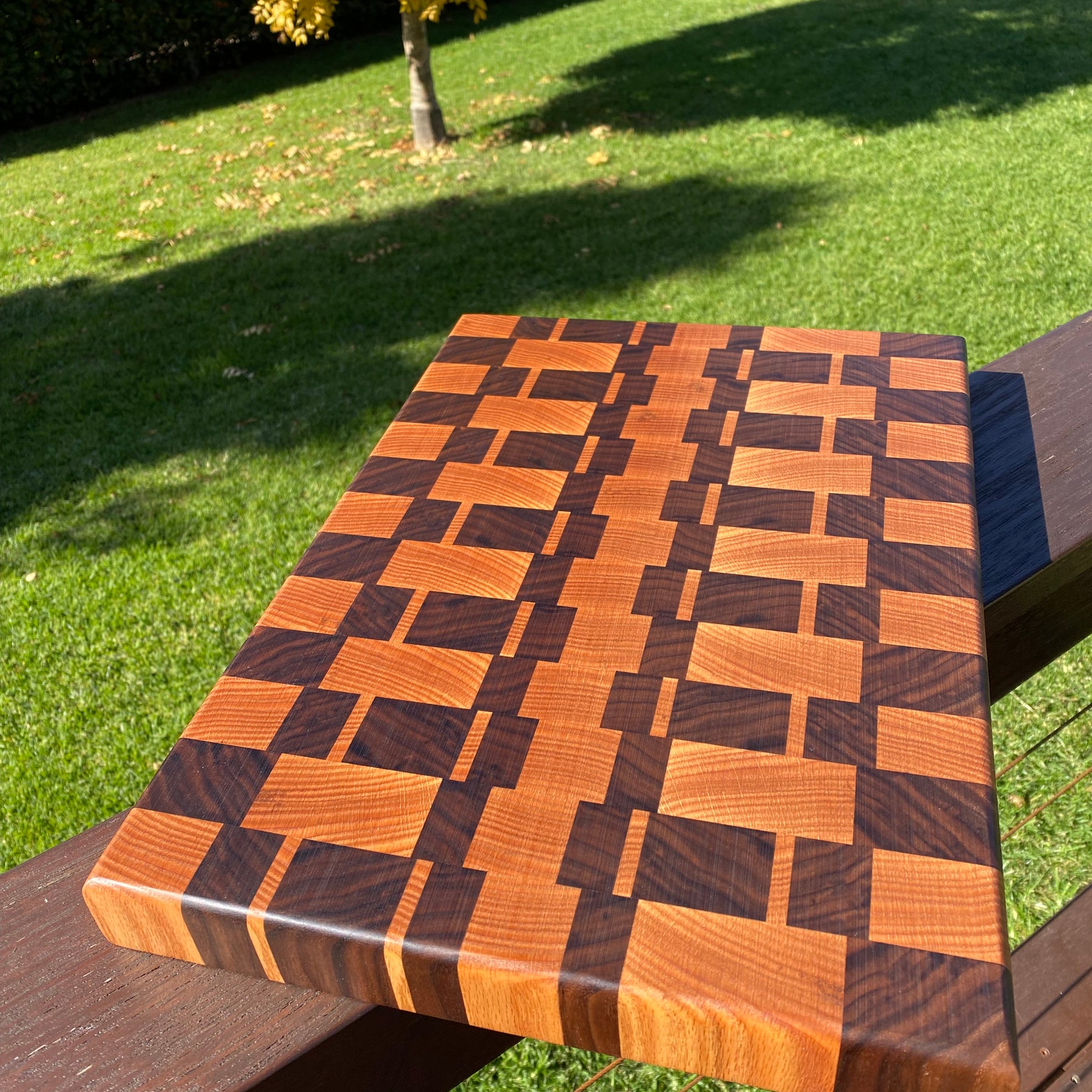 Handmade Mosaic End-Grain Board - Walnut & Oak