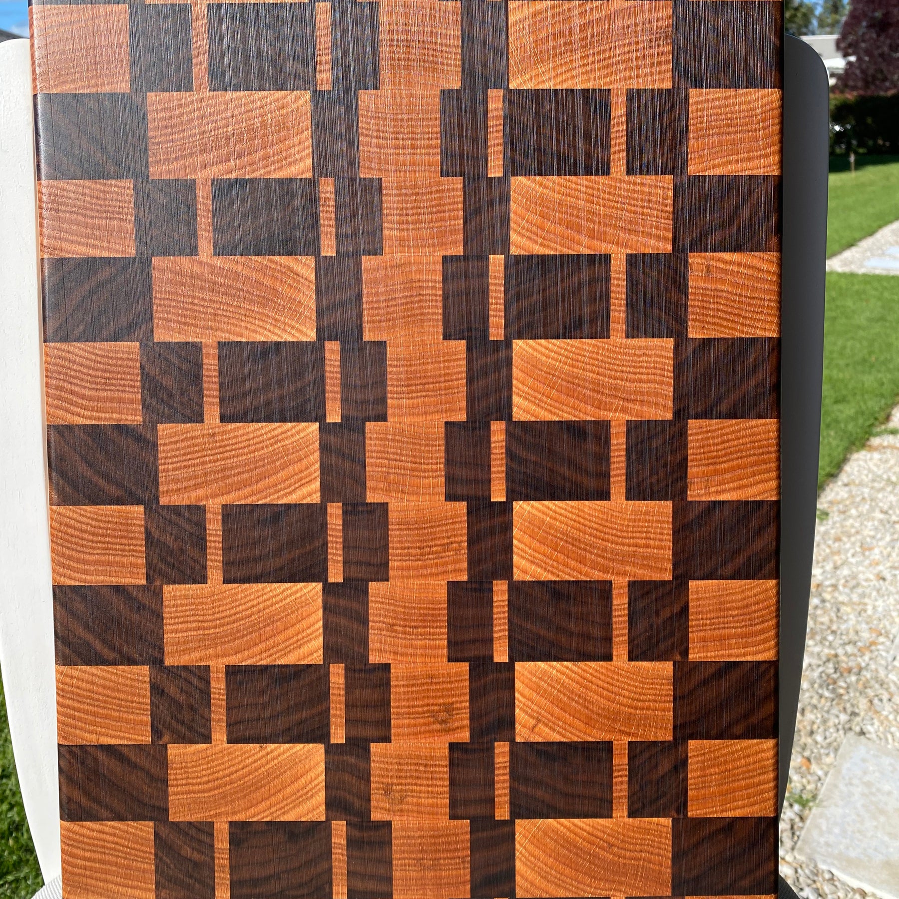 Handmade Mosaic End-Grain Board - Walnut & Oak