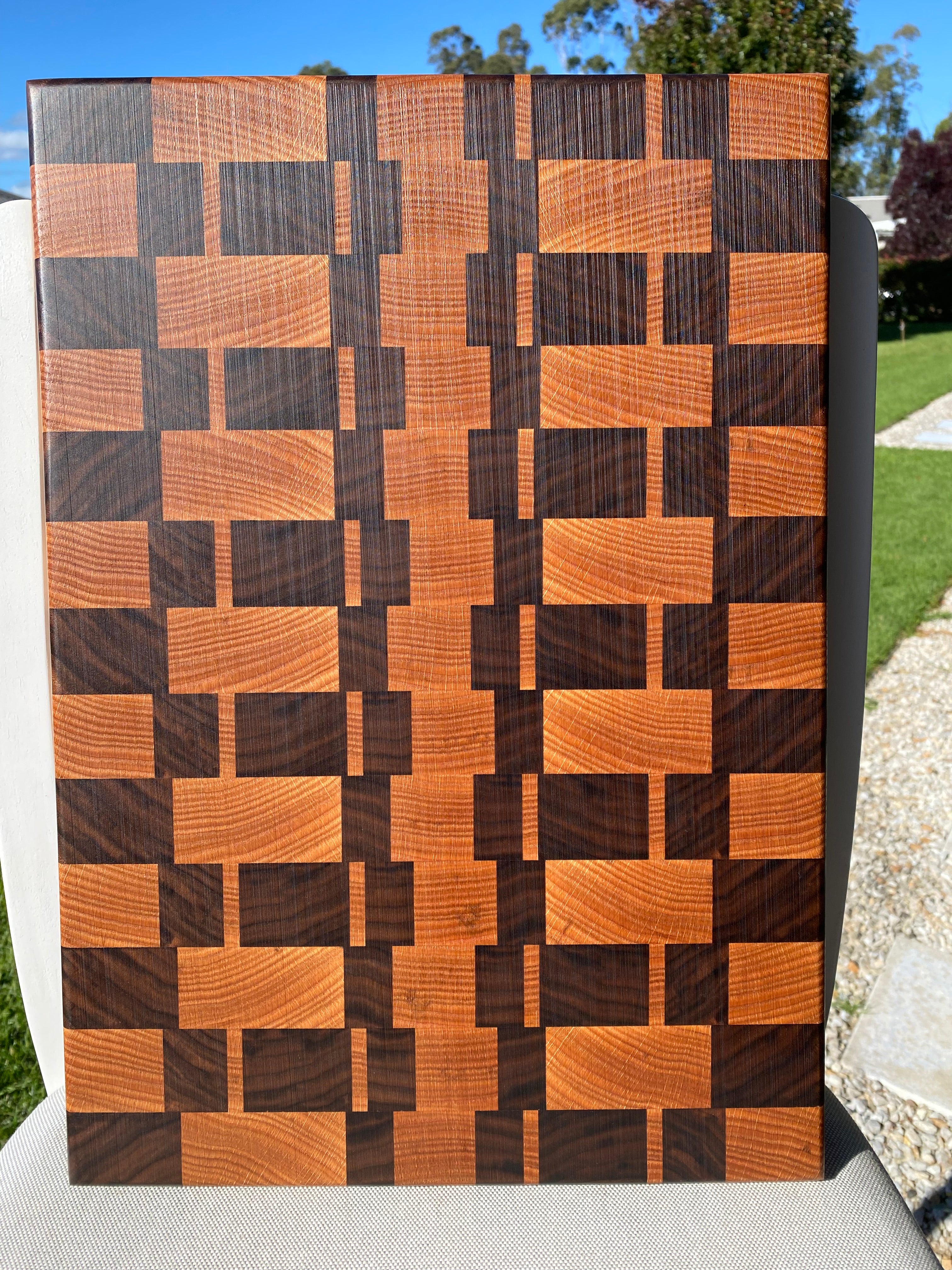 Handmade Mosaic End-Grain Board - Walnut & Oak