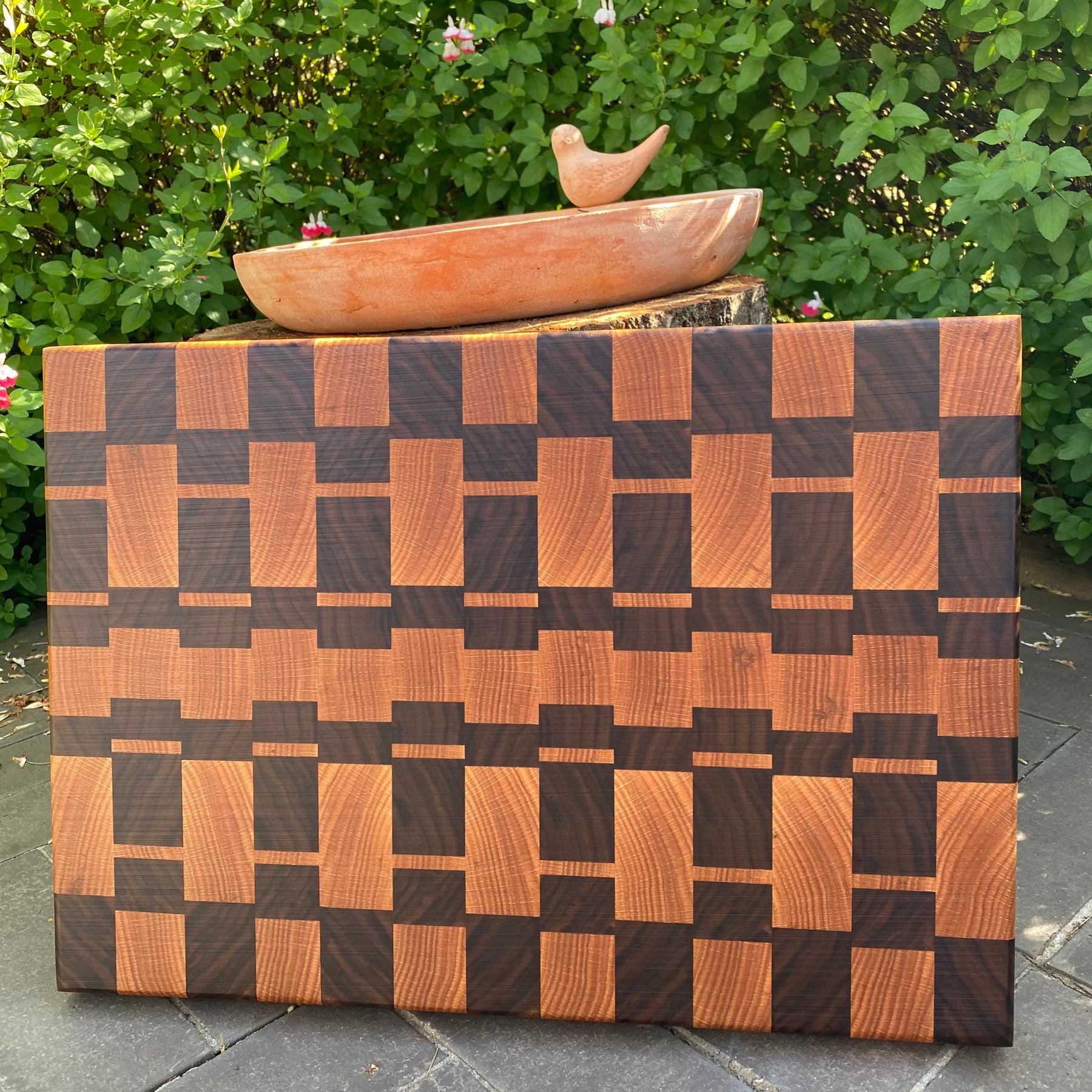 Handmade Mosaic End-Grain Board - Walnut & Oak