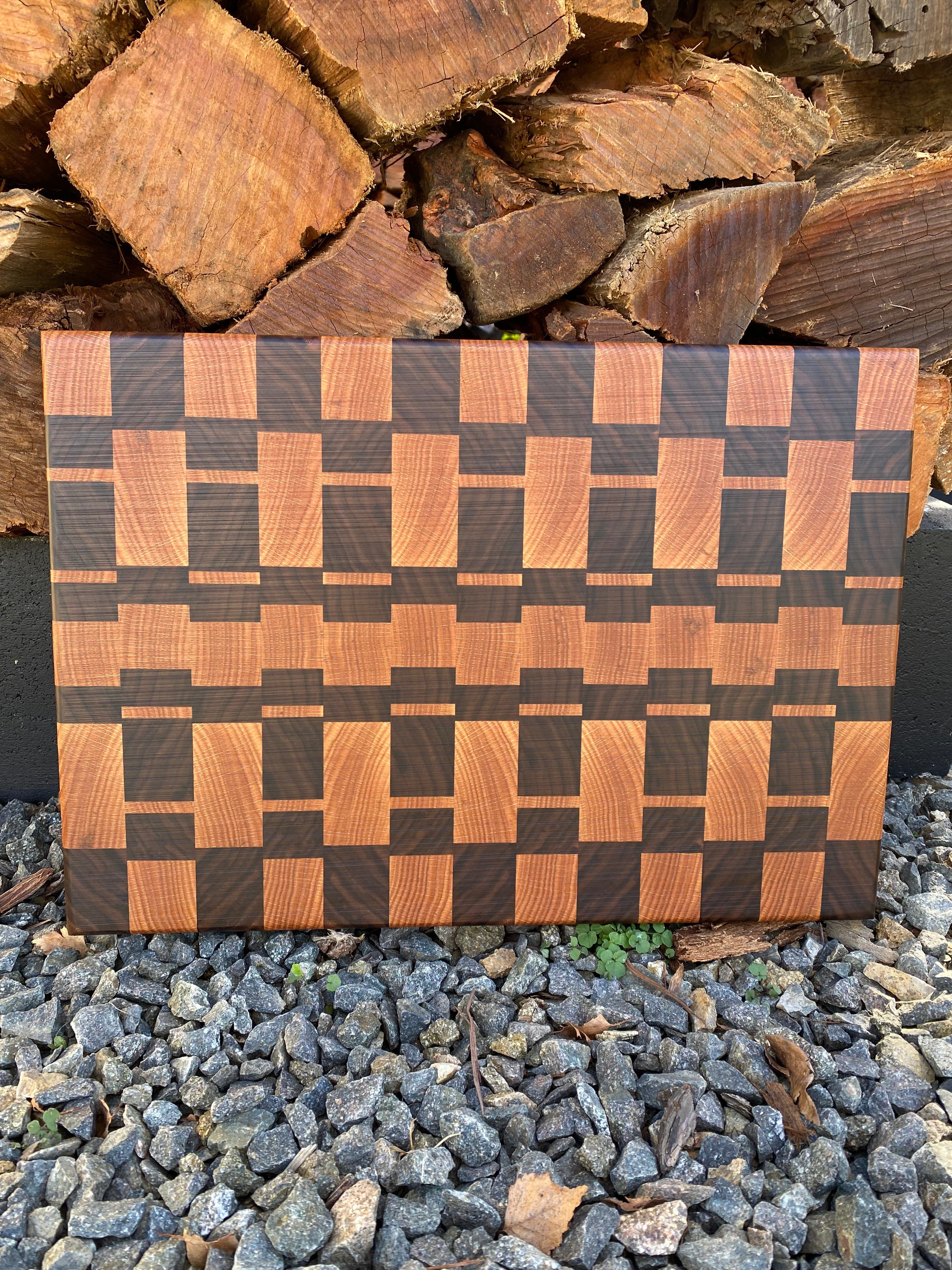 Handmade Mosaic End-Grain Board - Walnut & Oak