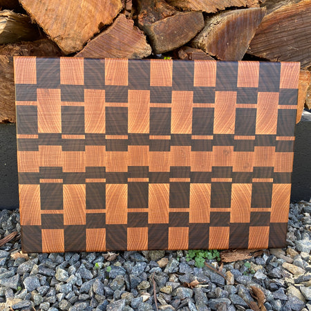 Handmade Mosaic End-Grain Board - Walnut & Oak