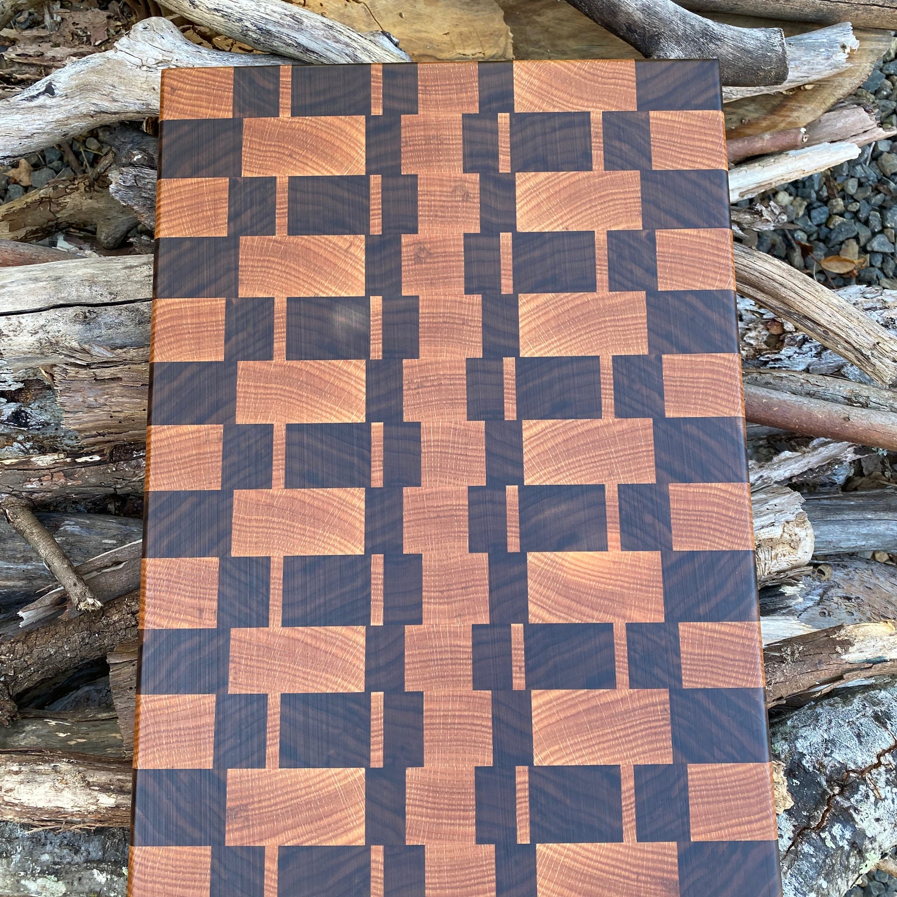 Handmade Mosaic End-Grain Board - Walnut & Oak