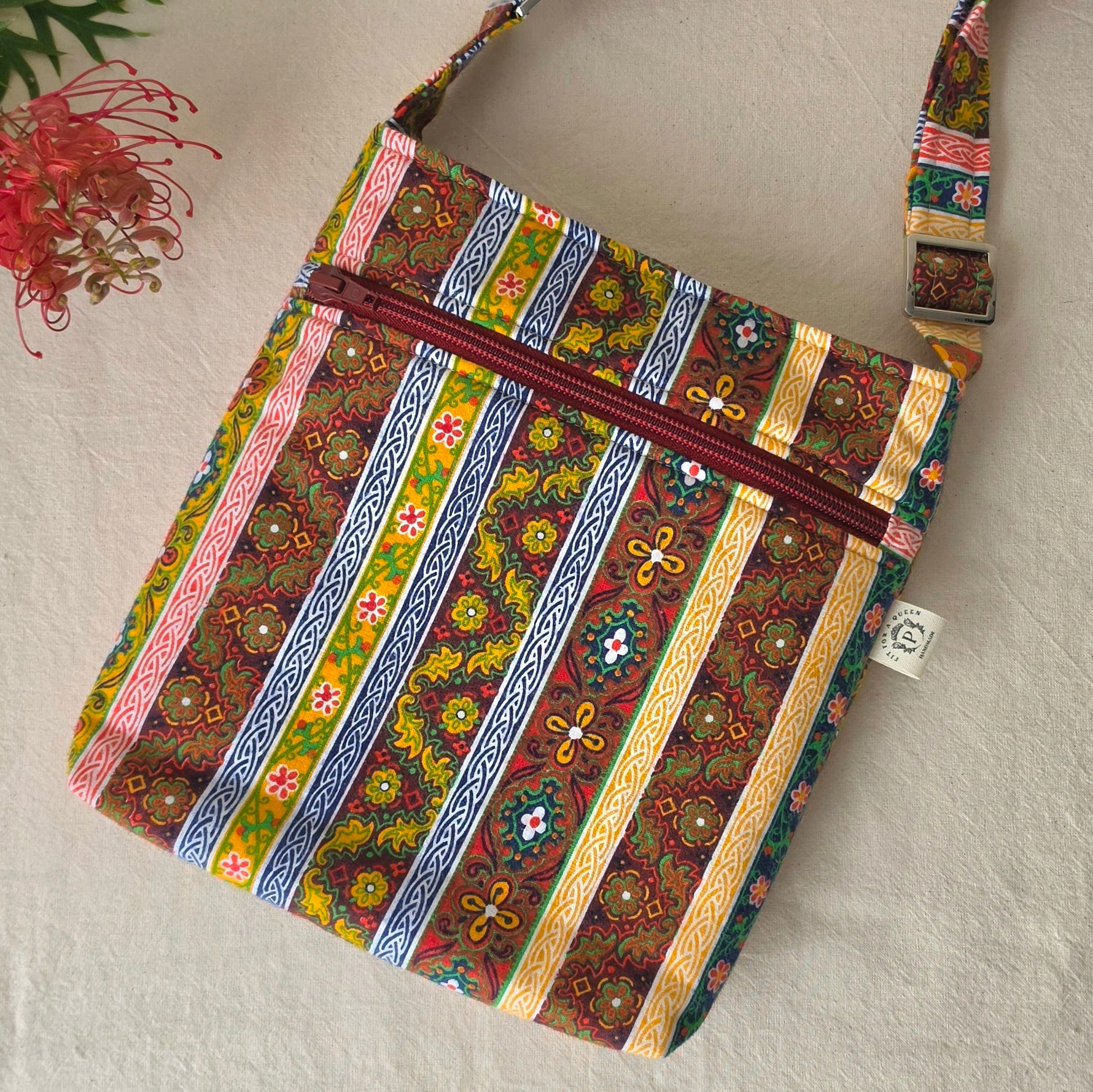 Upcycled Crossbody Bag- Made With 100% Pre-Loved Fabrics