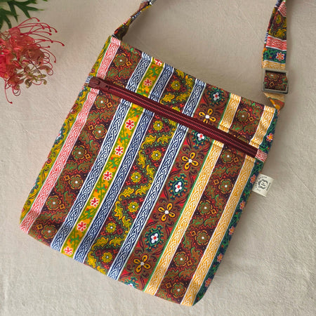 Upcycled Crossbody Bag- Made With 100% Pre-Loved Fabrics