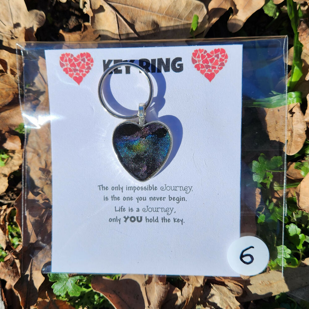 Resin Heart Key Rings: Safe Travels Where Ever You Go!
