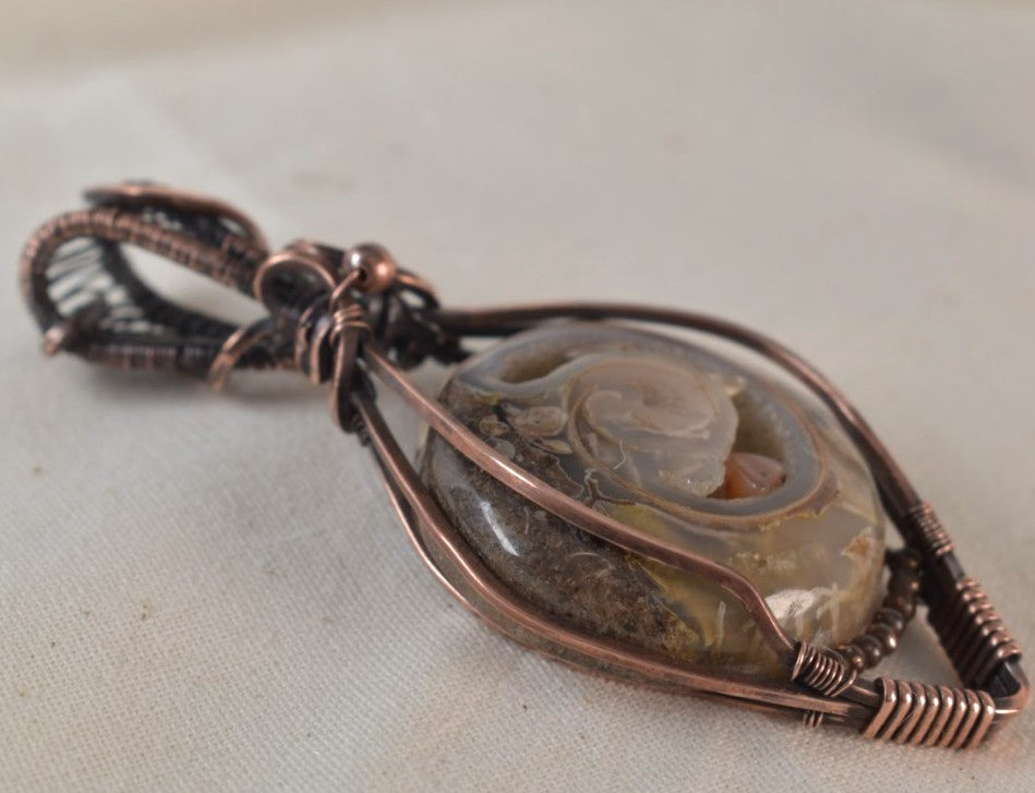 Forgotten Sea's - Natural Fossil Pendant in Antiqued Copper