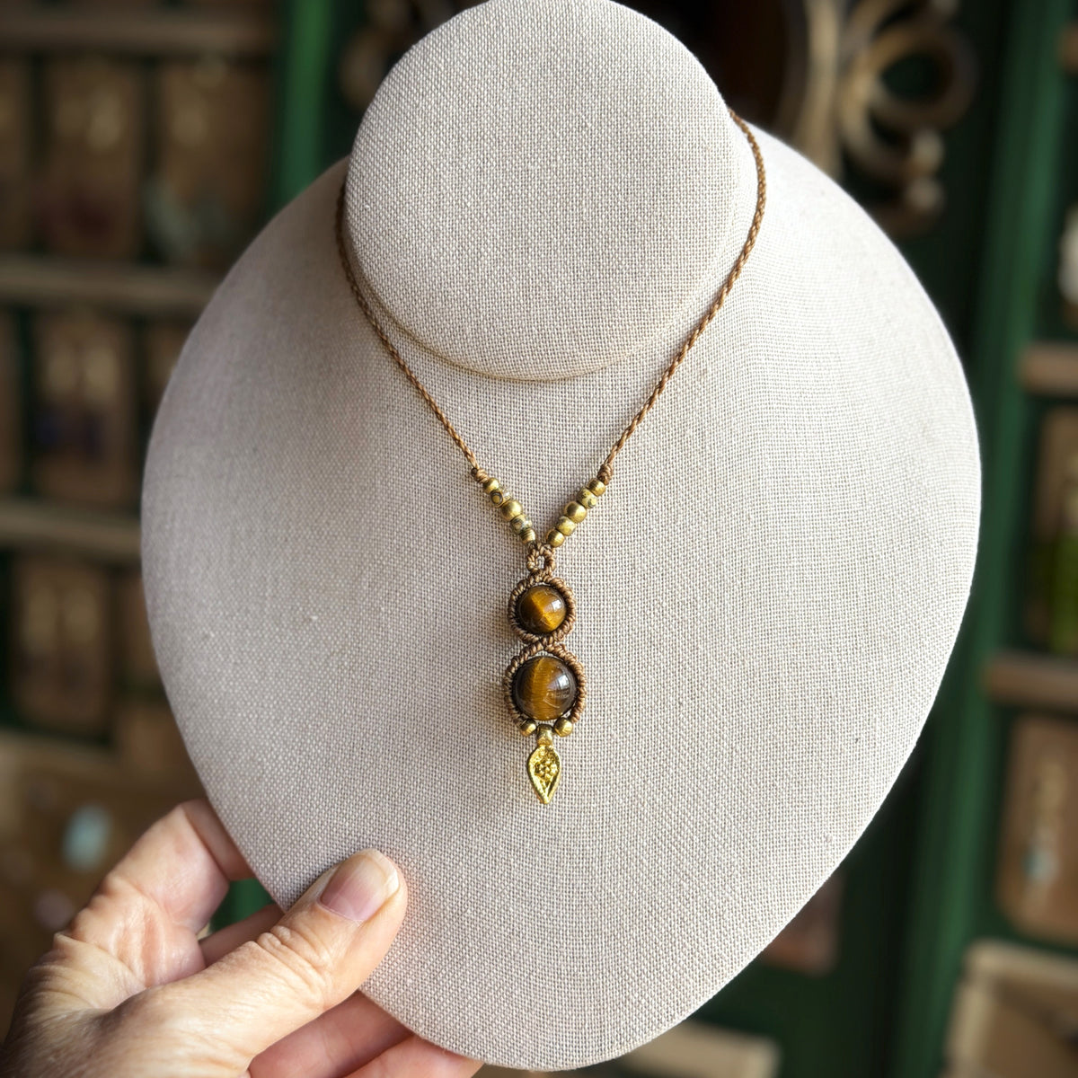 Micro Macrame Boho Double Bead Necklace