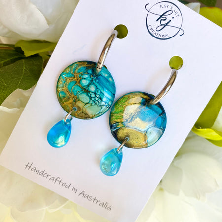 Abstract Painted Huggie Hoop Earrings