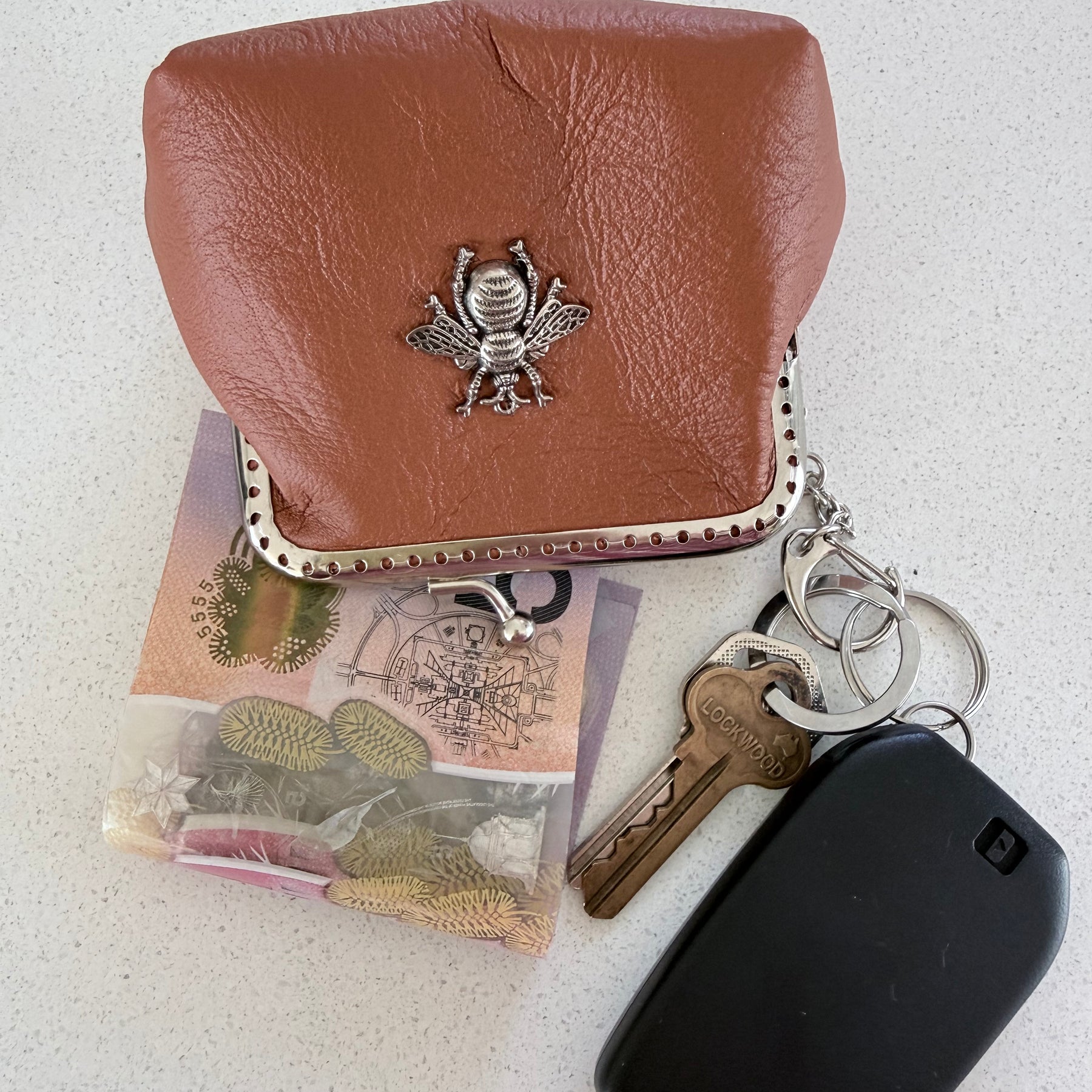 ‘Bee’ coin purse with key chain