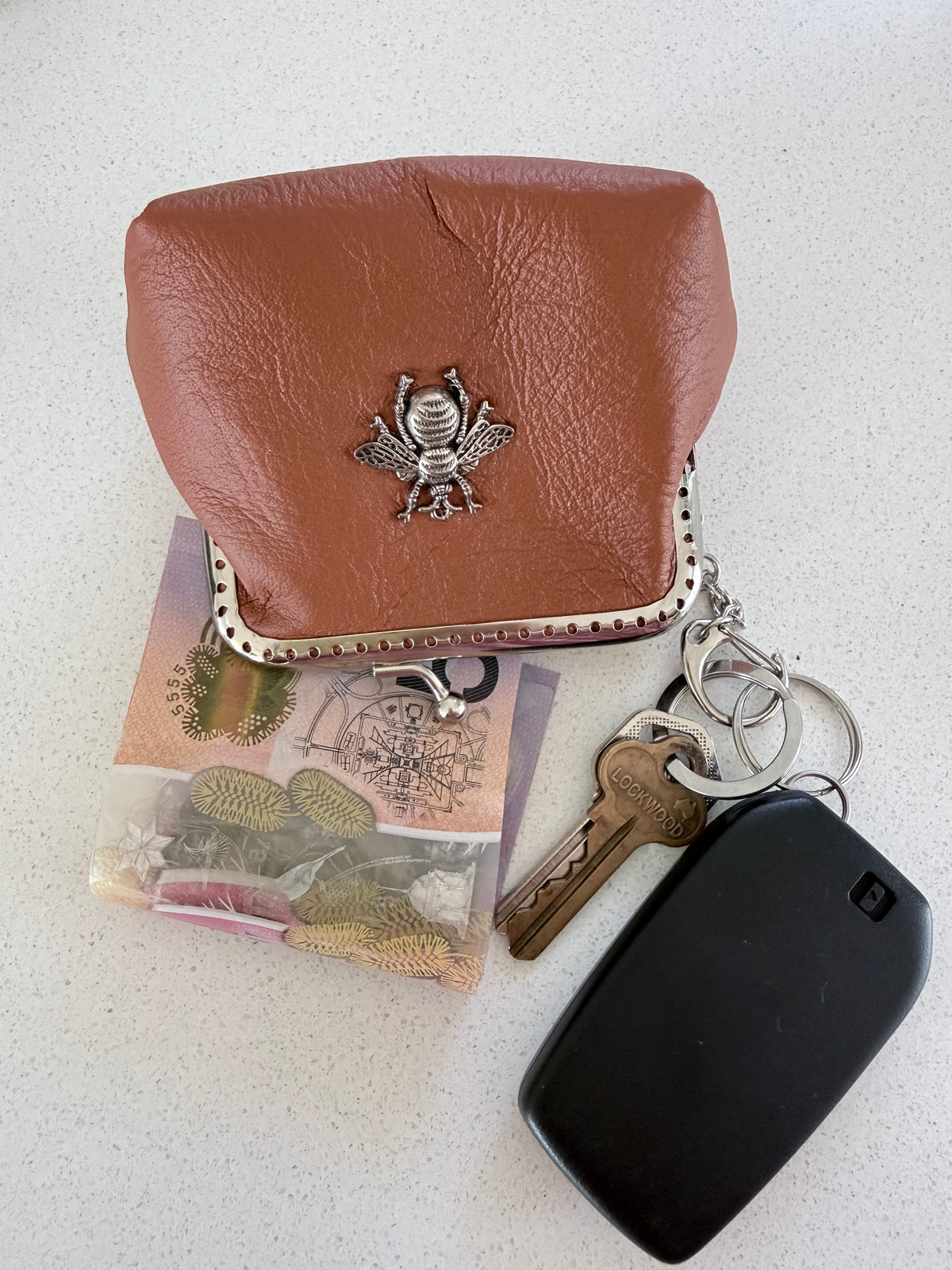 ‘Bee’ coin purse with key chain