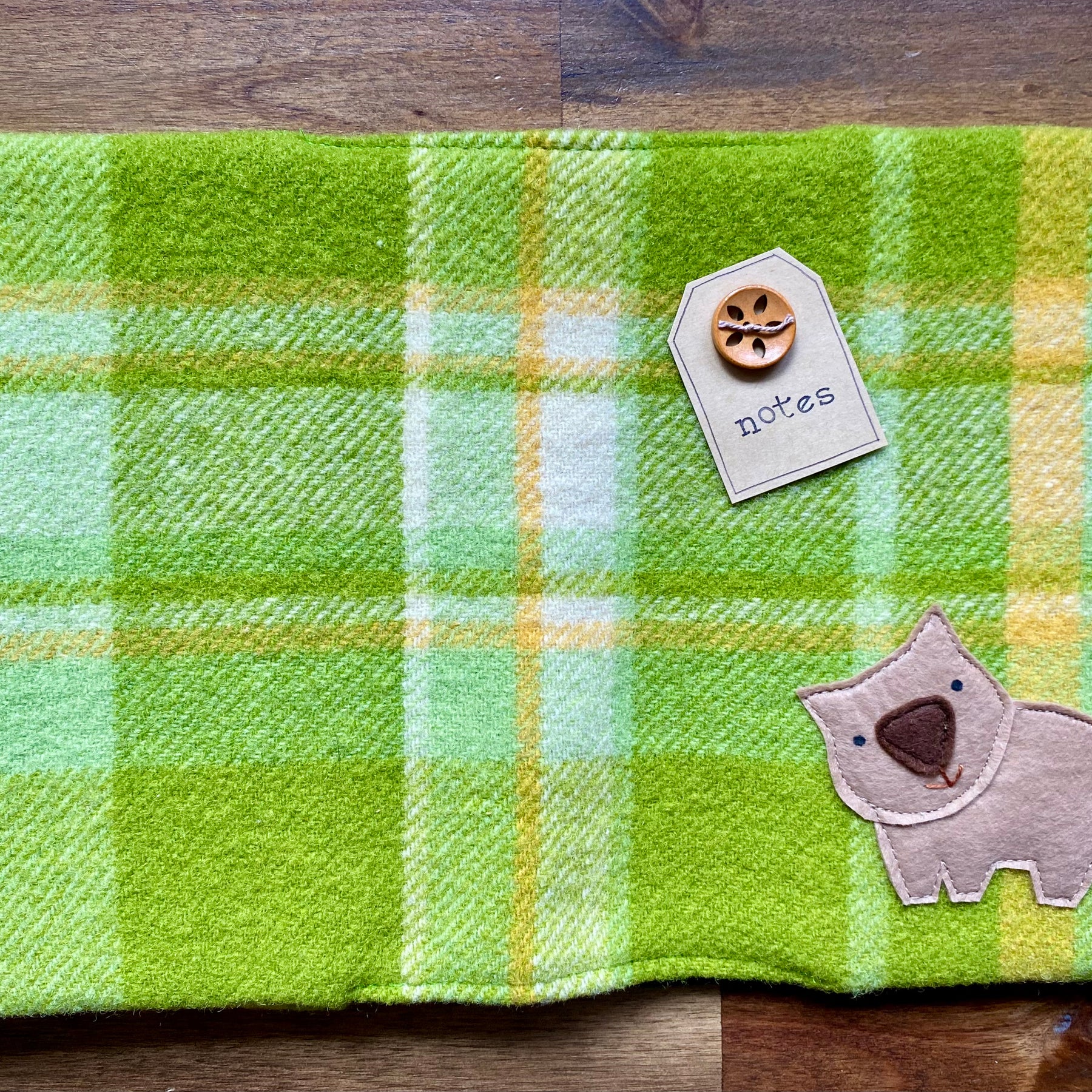 A5 Upcycled Notebook Wombat - Lime