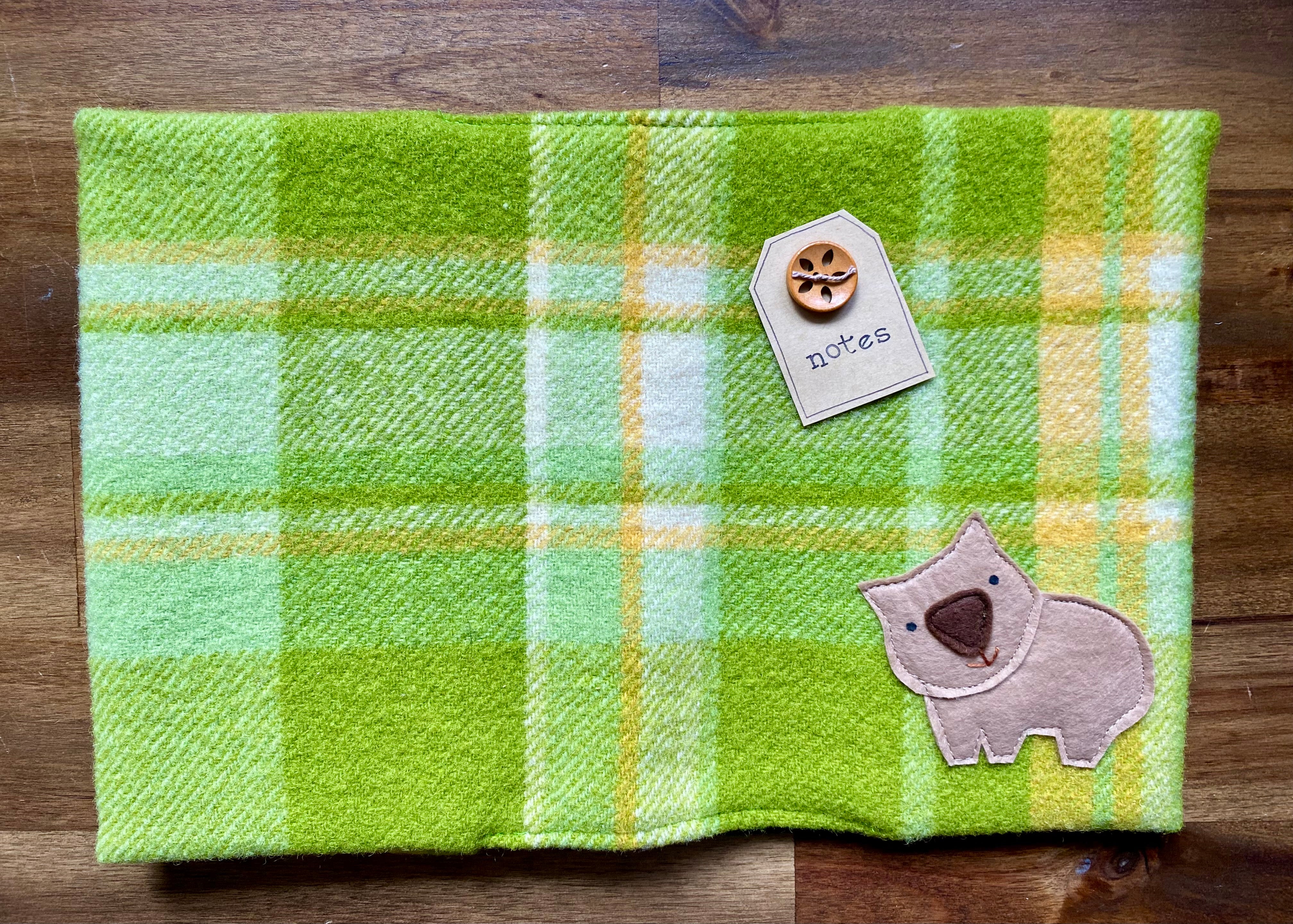 A5 Upcycled Notebook Wombat - Lime