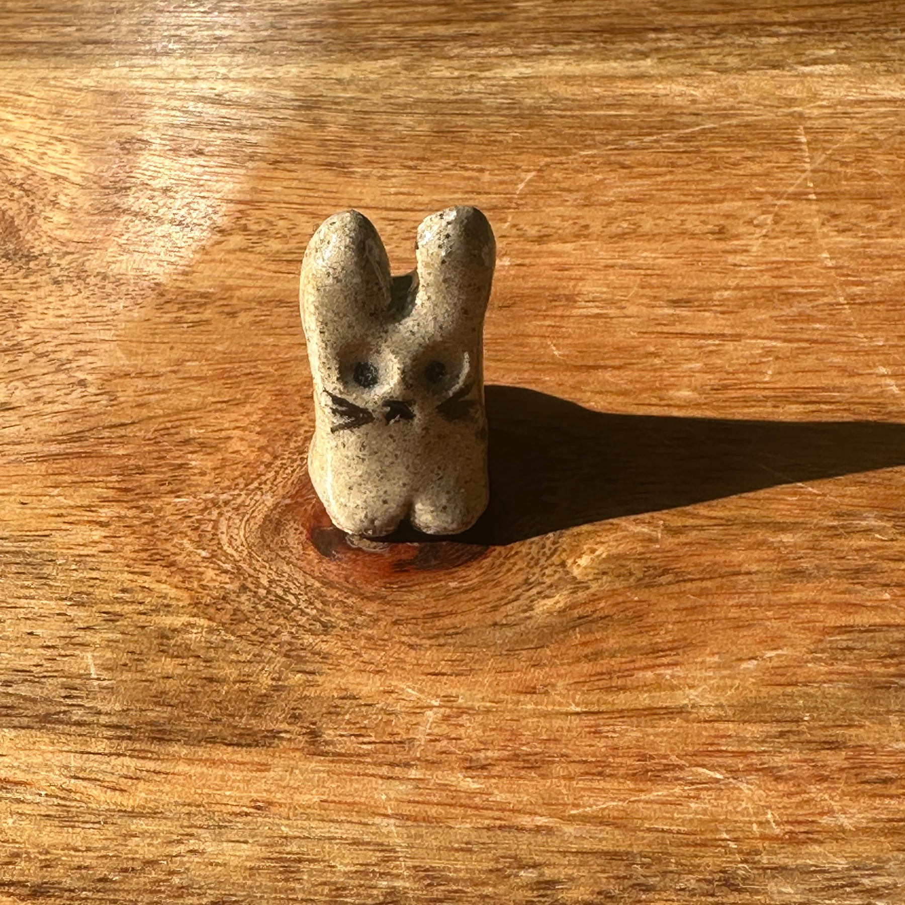 Cross Bunny | Handmade Ceramic Rabbit ! Pocket Colletable