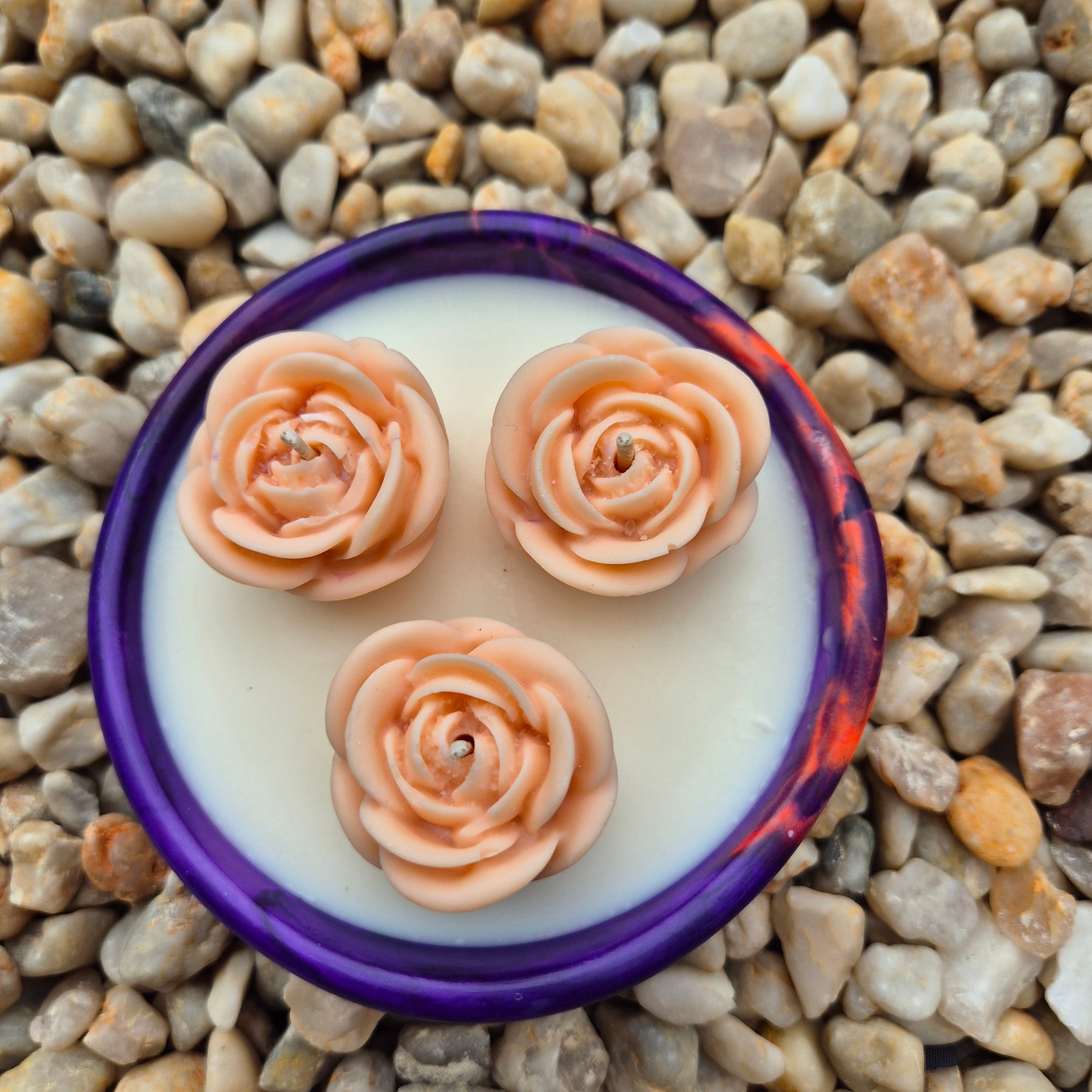 Concrete organic shaped bowl candle with black raspberry lime fragrance