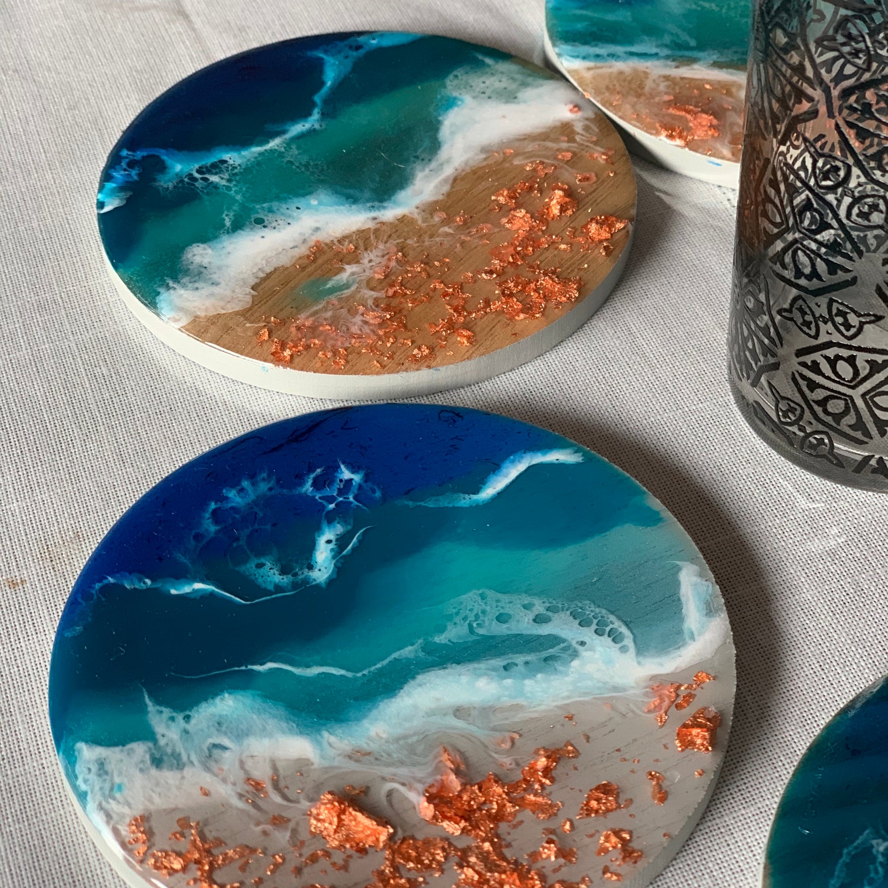 Coasters | coastal love | beach beauty | resin coasters | oceans | gift for her | gift ideas