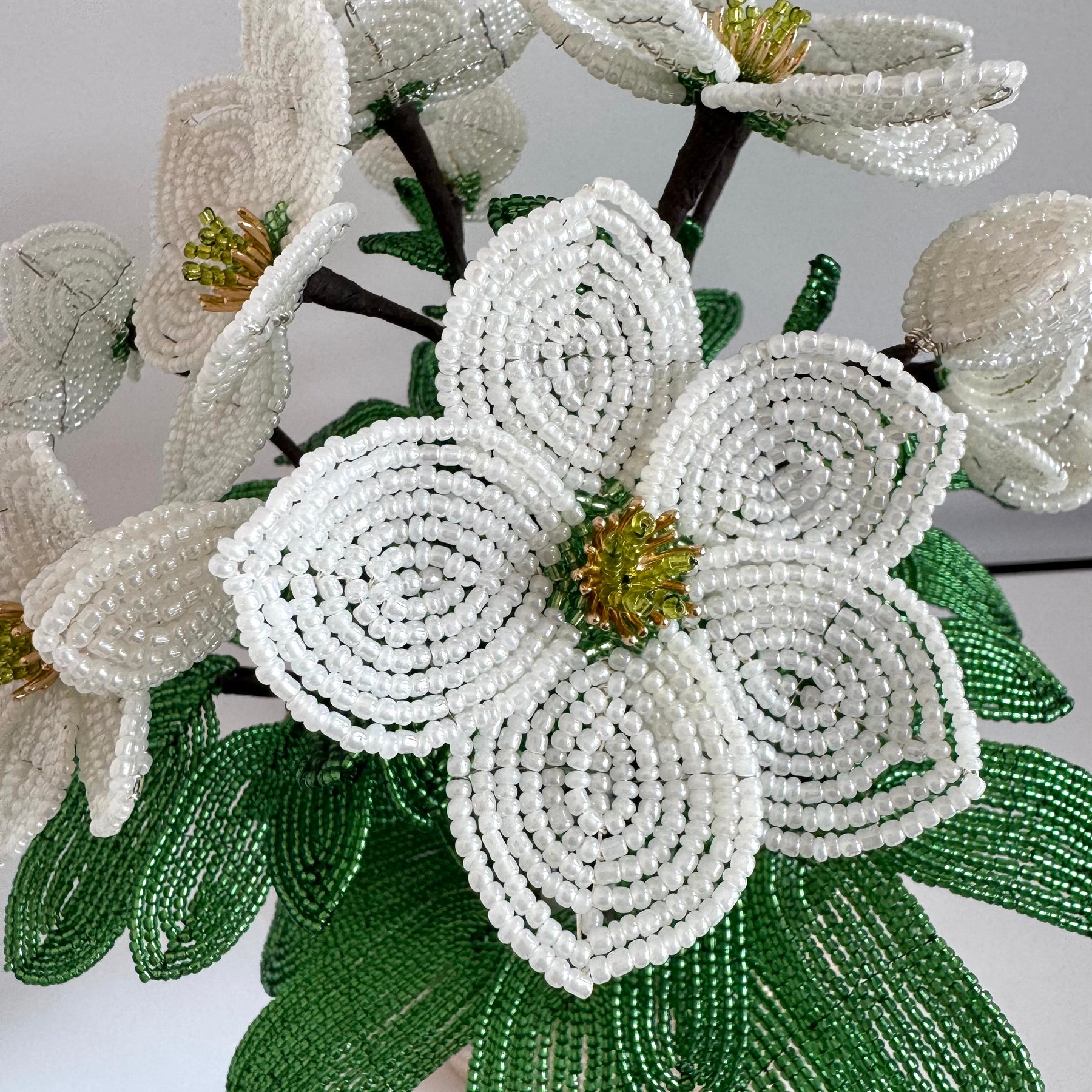 French-beaded Christmas Rose