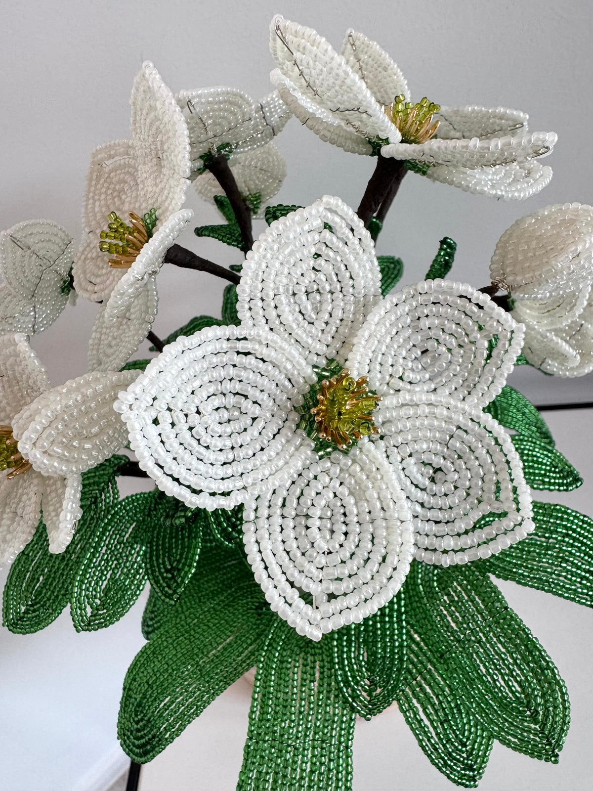 French-beaded Christmas Rose