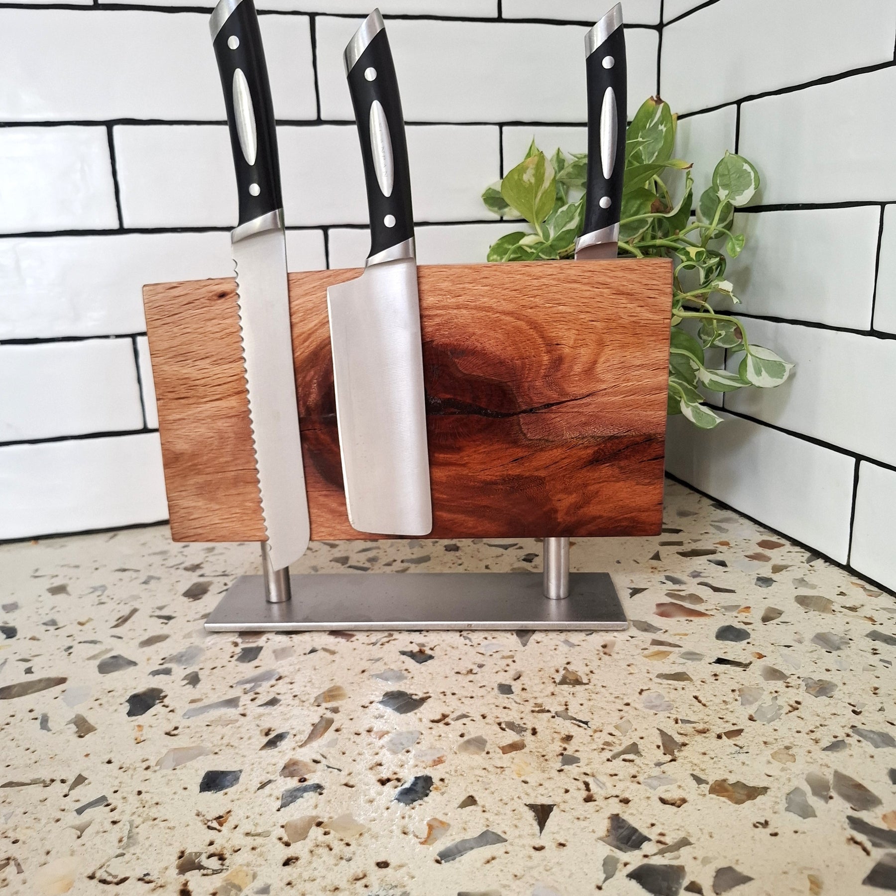 Handmade Wooden Magnetic Knife Block