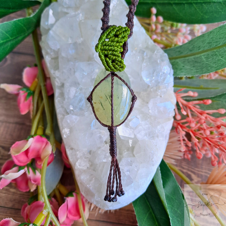 Prehnite Micro Macramé Necklace