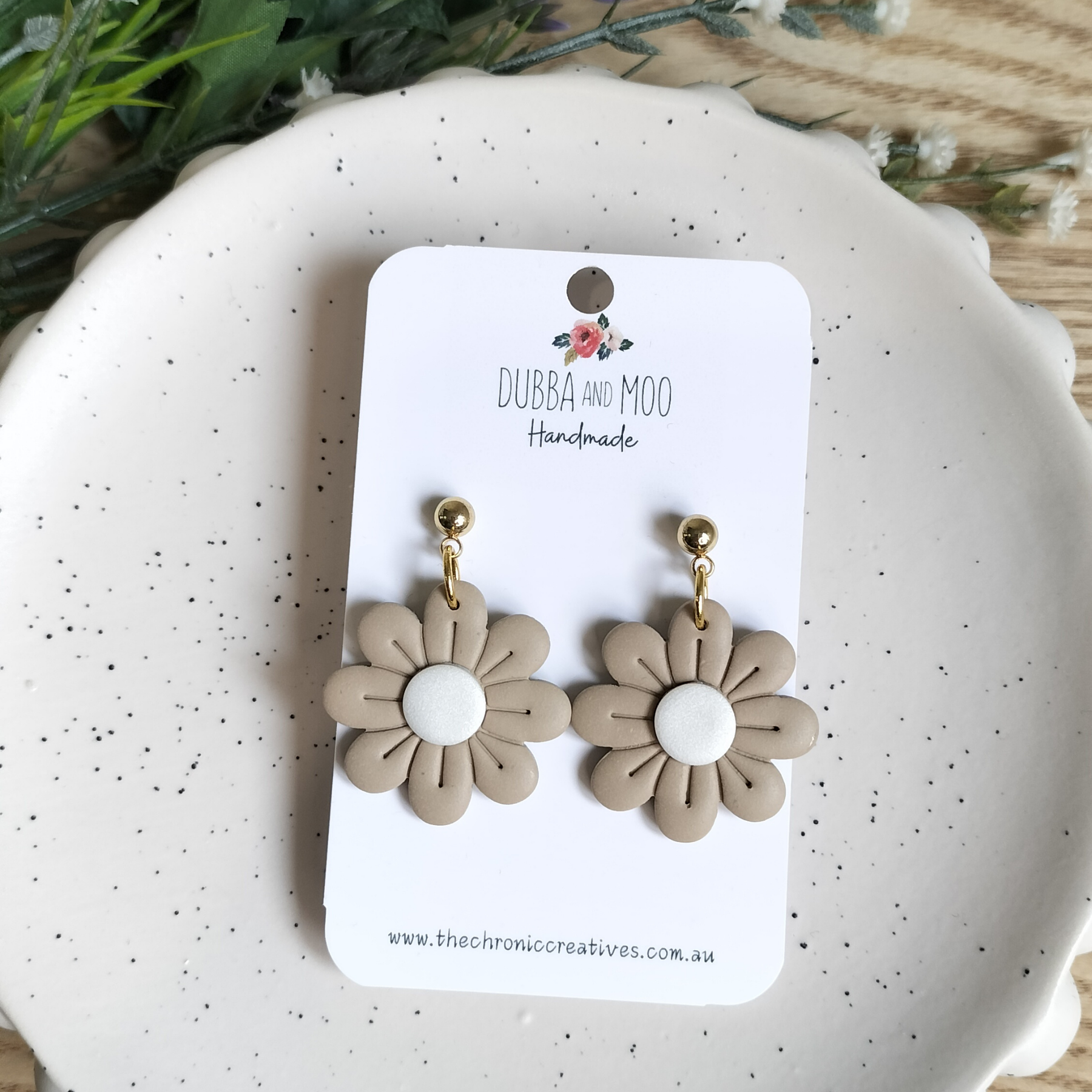 Daisy Polymer Clay Dangle Earrings - Assorted Designs