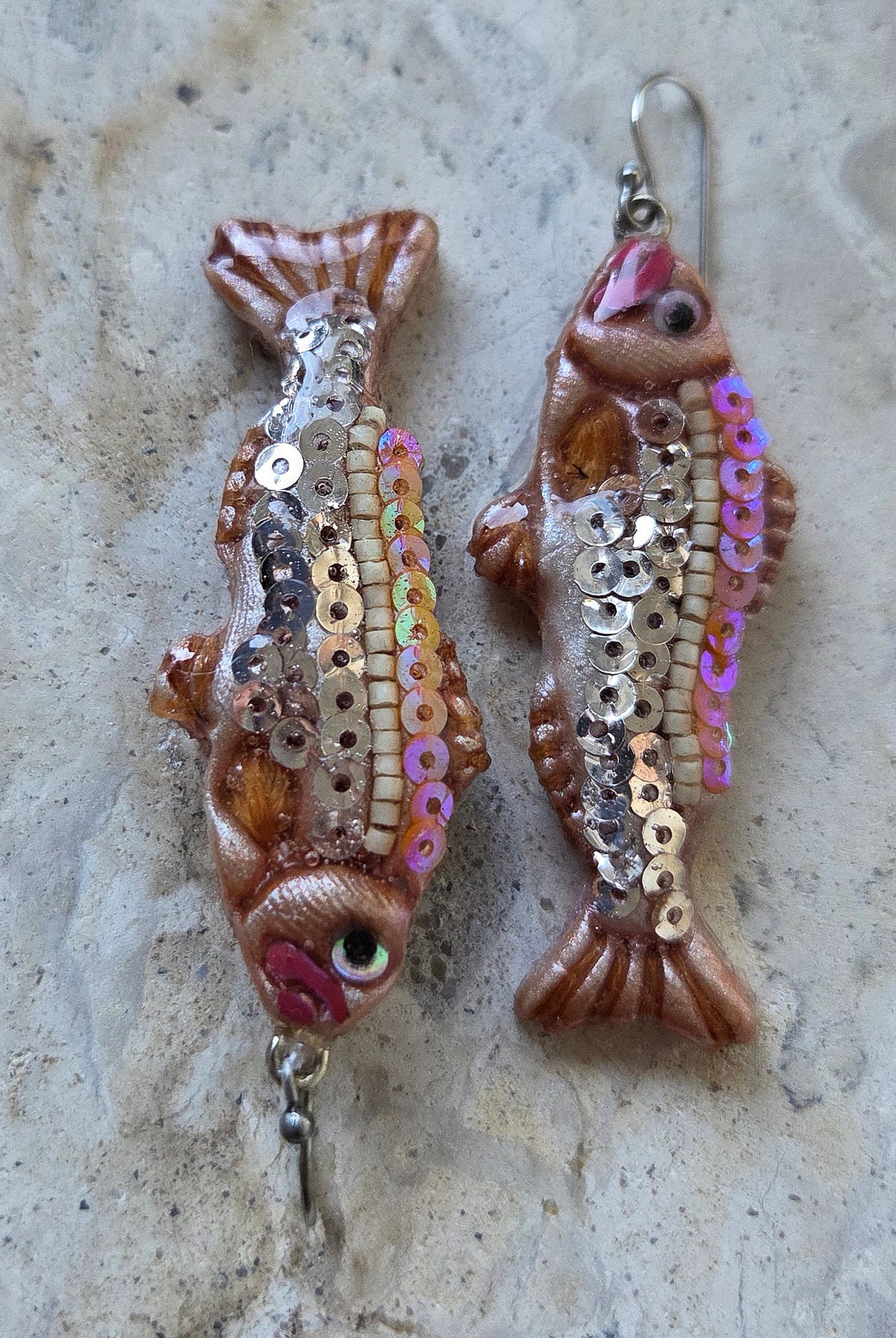 Sequin Fish Earrings