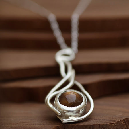 Sunstone pendant in 925 silver