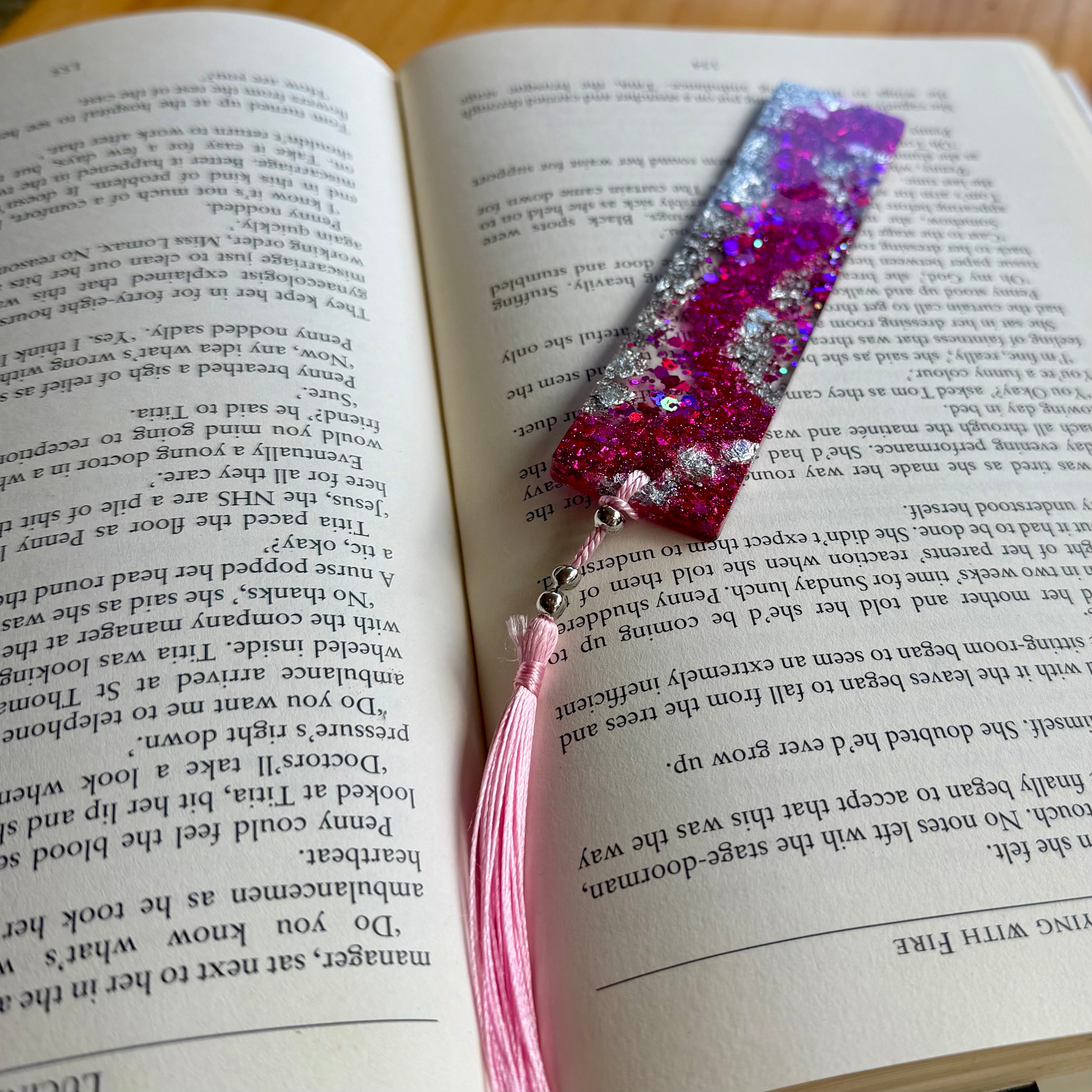 Pink And Sliver Bookmark