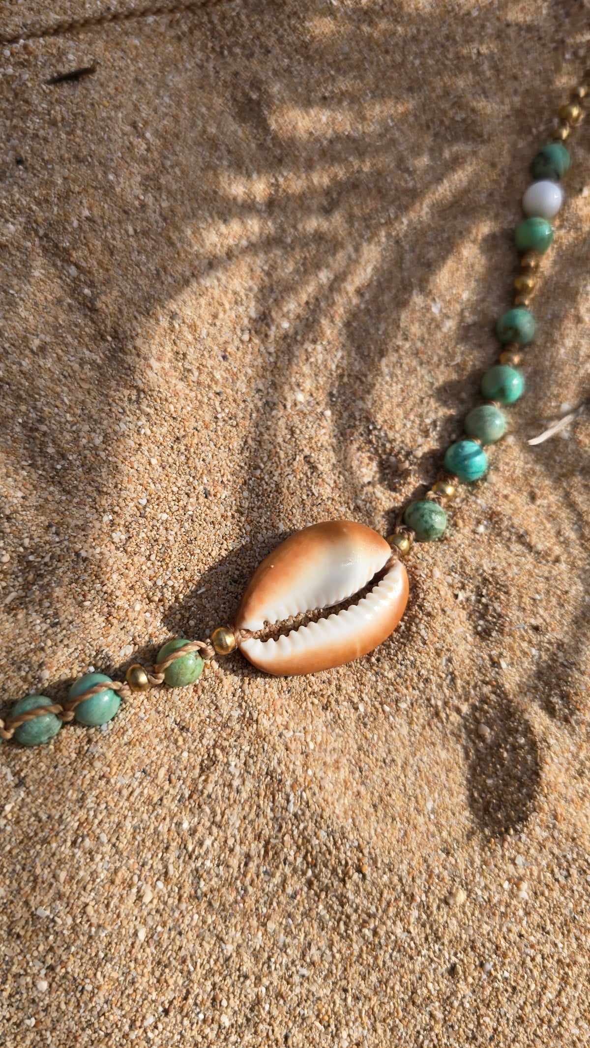 Cowrie Necklace with Peruvian Turquoise