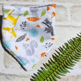 Bandana Bibs, 3 designs, Cotton & Terry towelling, Velcro Closure, BB017