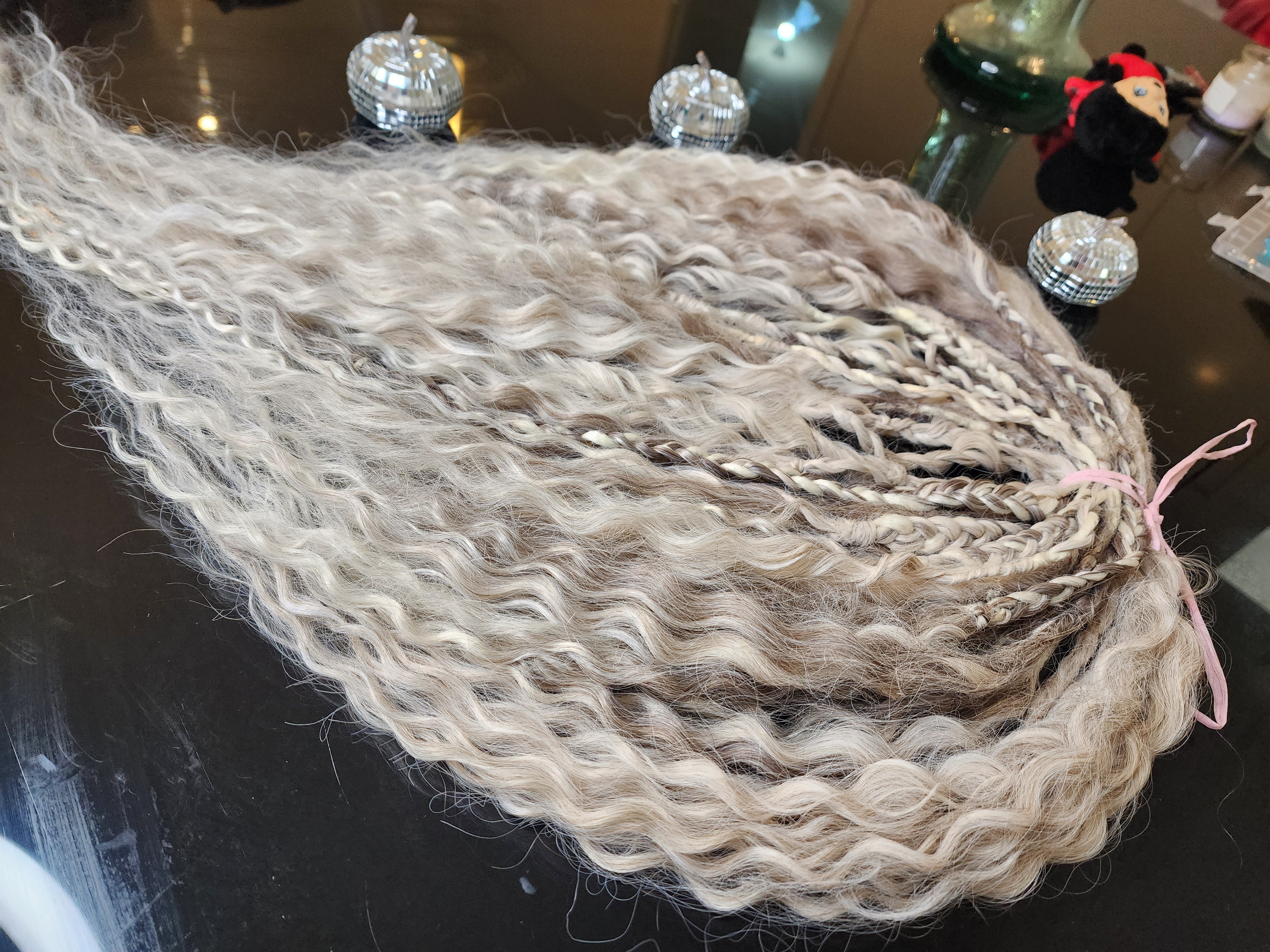 Dreadlock hair extensions. Wavy locs. Temporary braid in, re usable double ended dreadlocks. BLONDIE WAVY SET