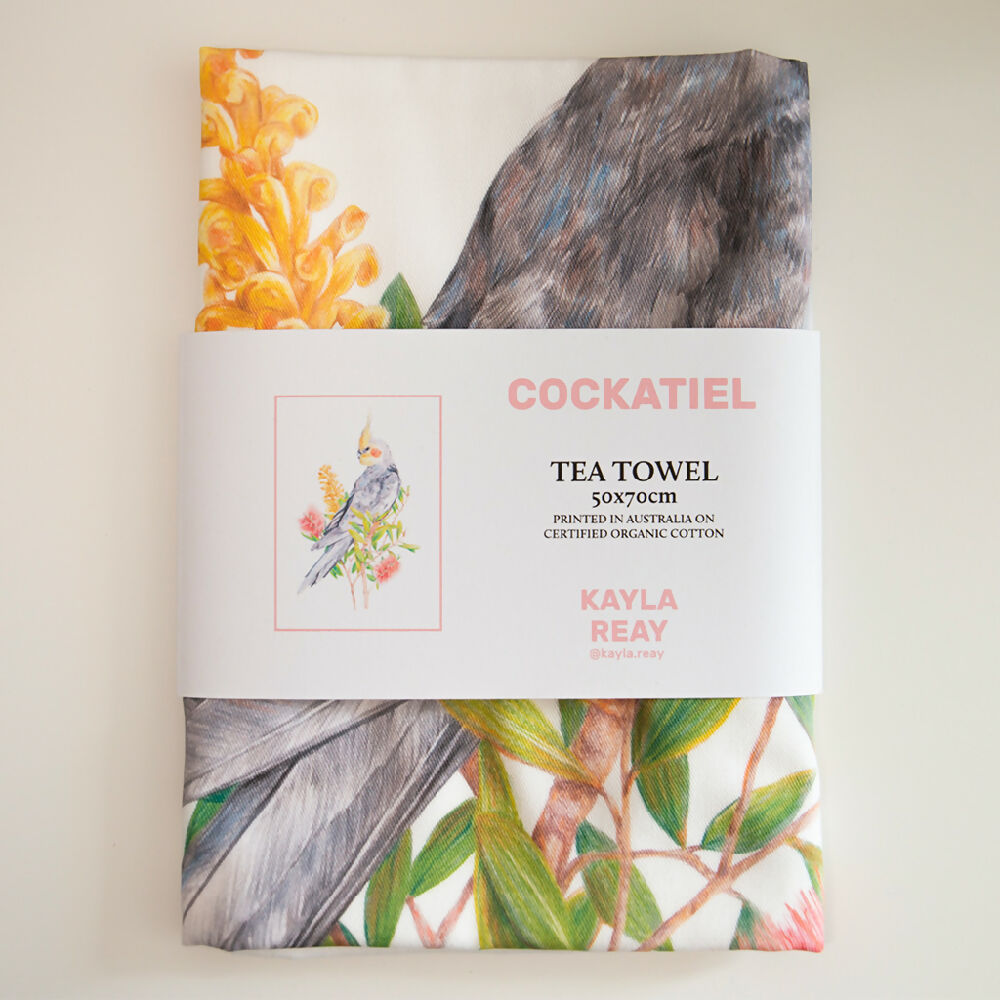 Cotton Tea Towel - Cockatiel