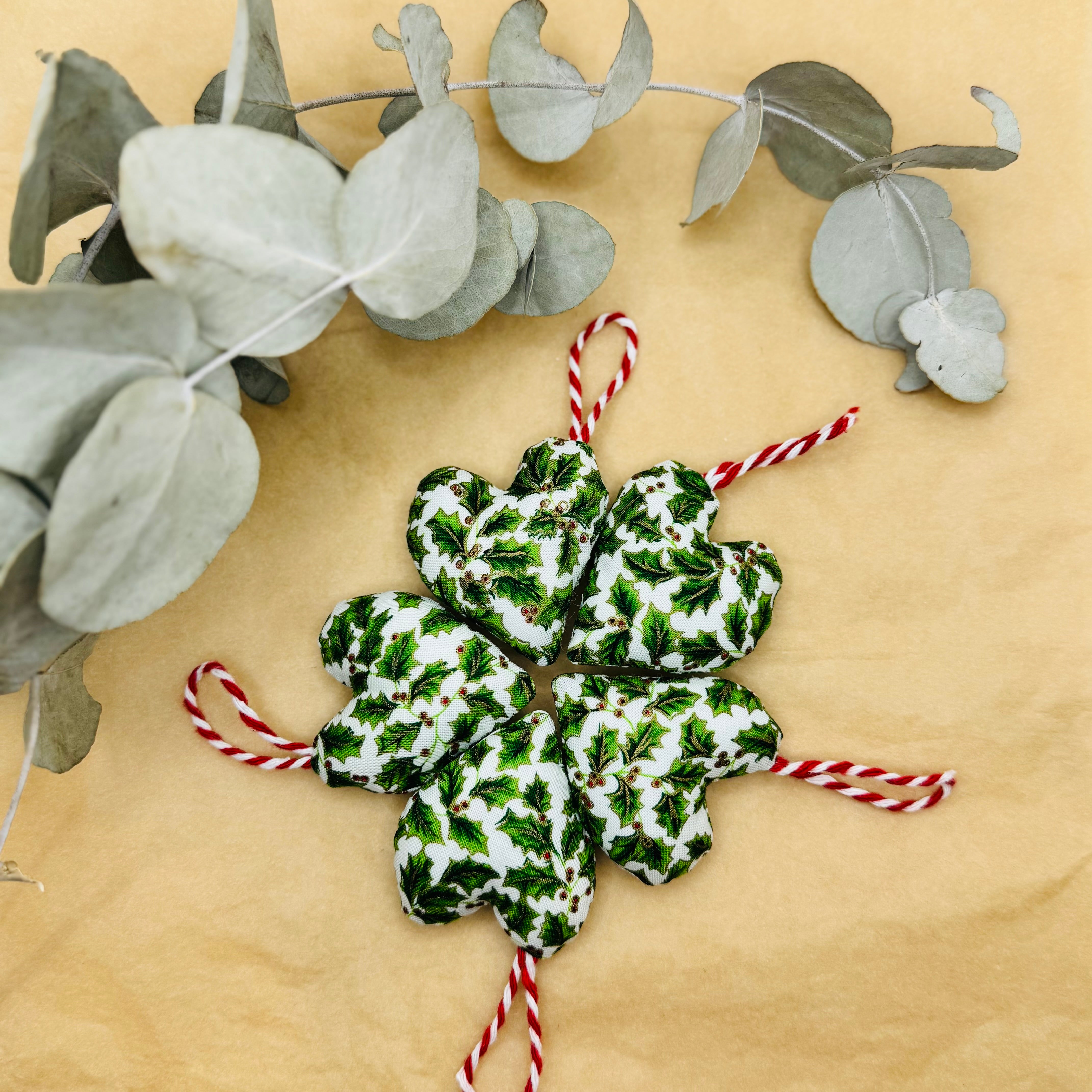 Handmade Traditional Christmas hearts