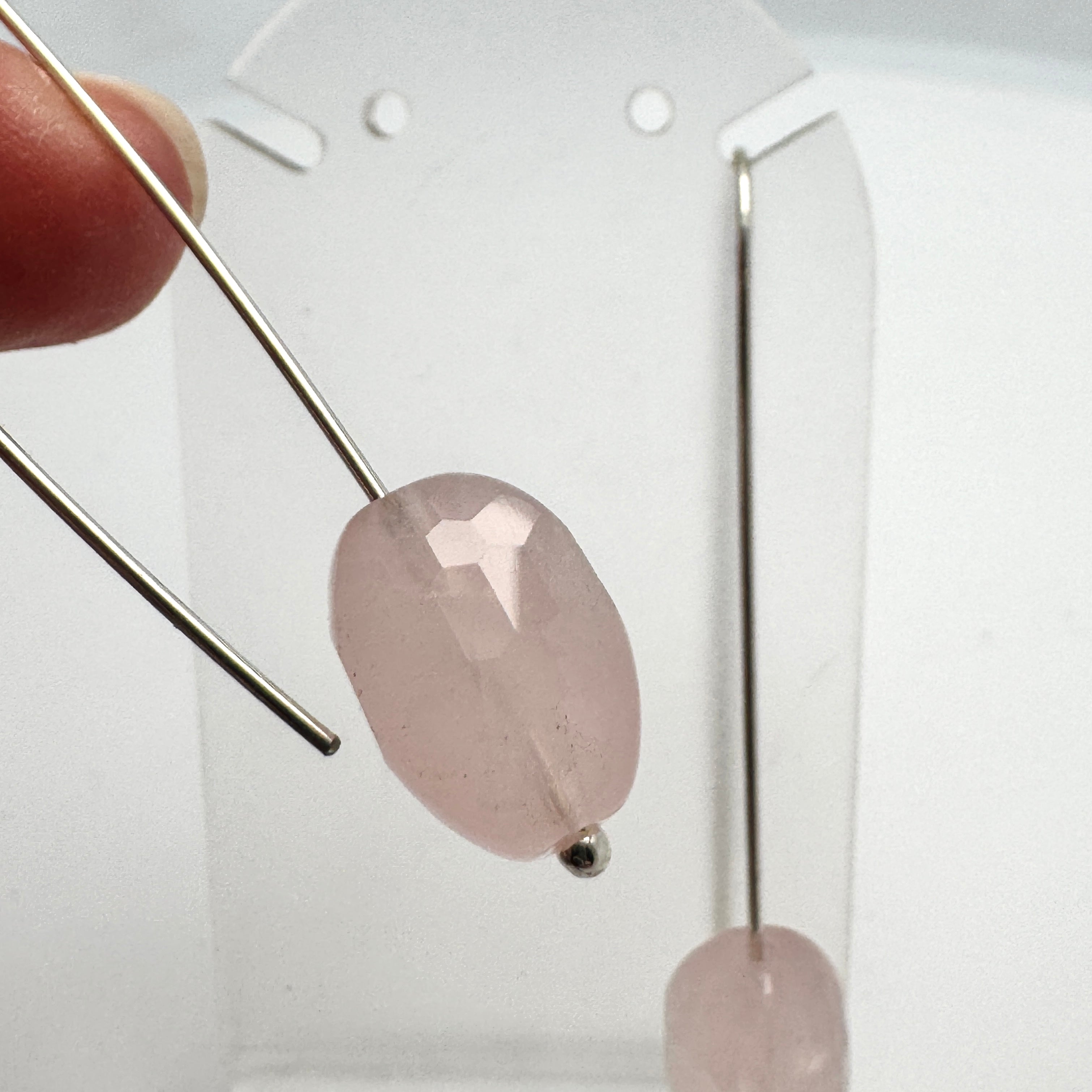 Tam- faceted rose quartz earrings
