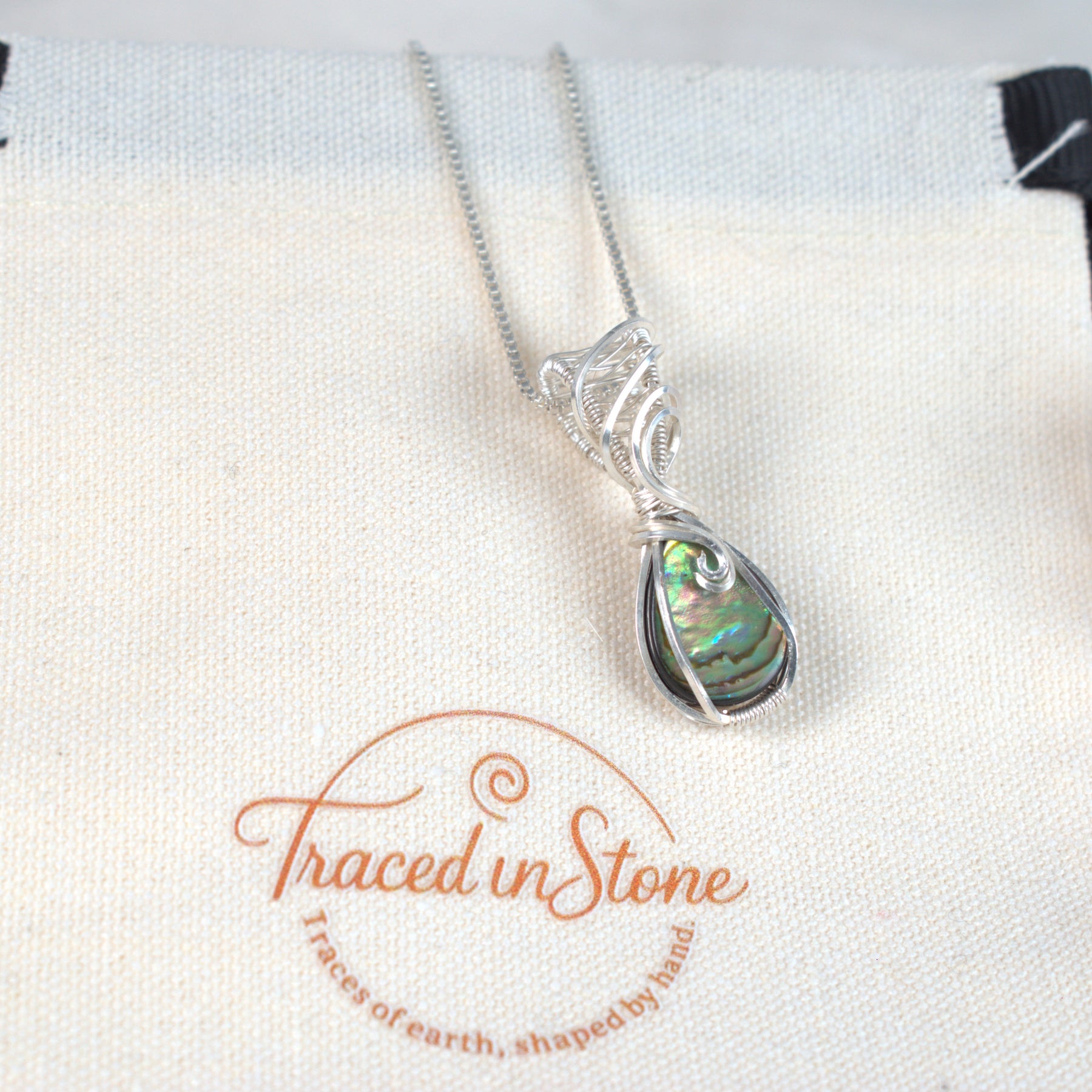 Wire-wrapped Abalone Doublet Keepsake Pendant