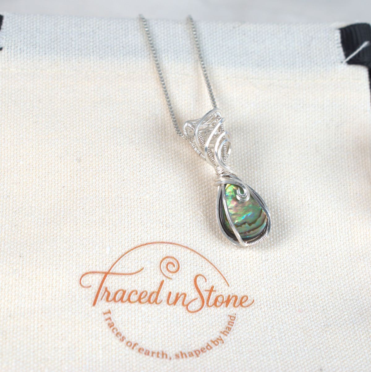Wire-wrapped Abalone Doublet Keepsake Pendant