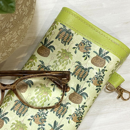 Glasses Case / Pouch with exclusive hanging pot plants pattern print #14