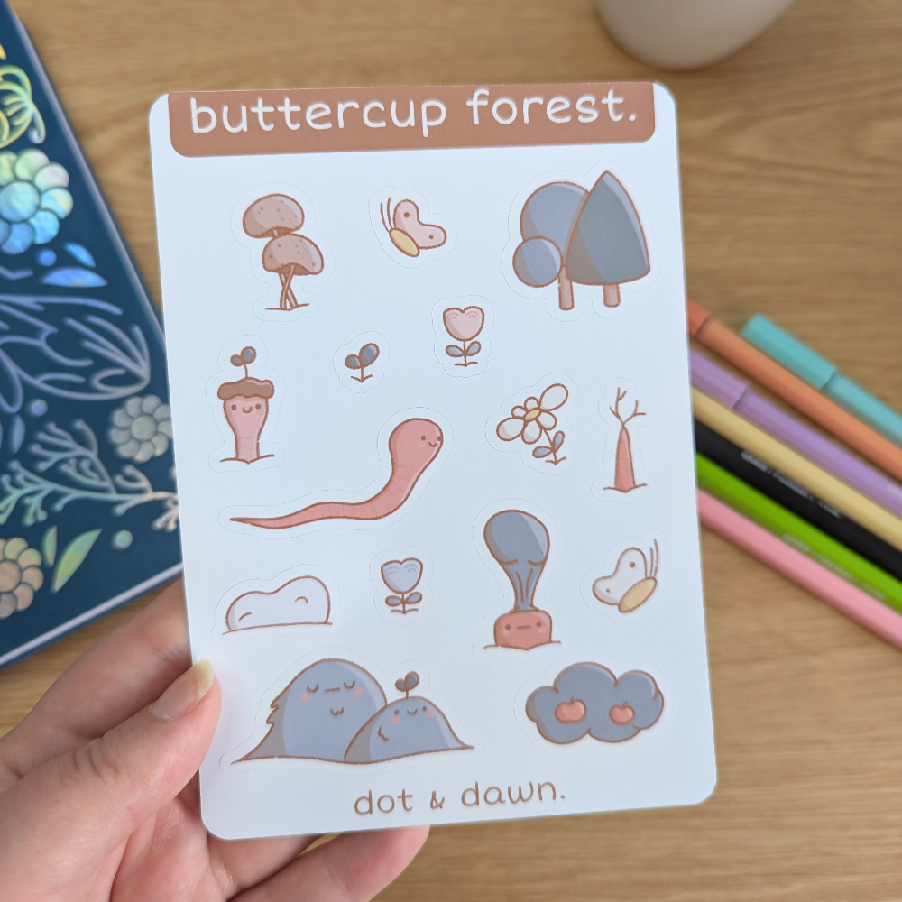 buttercup forest sticker sheet close up